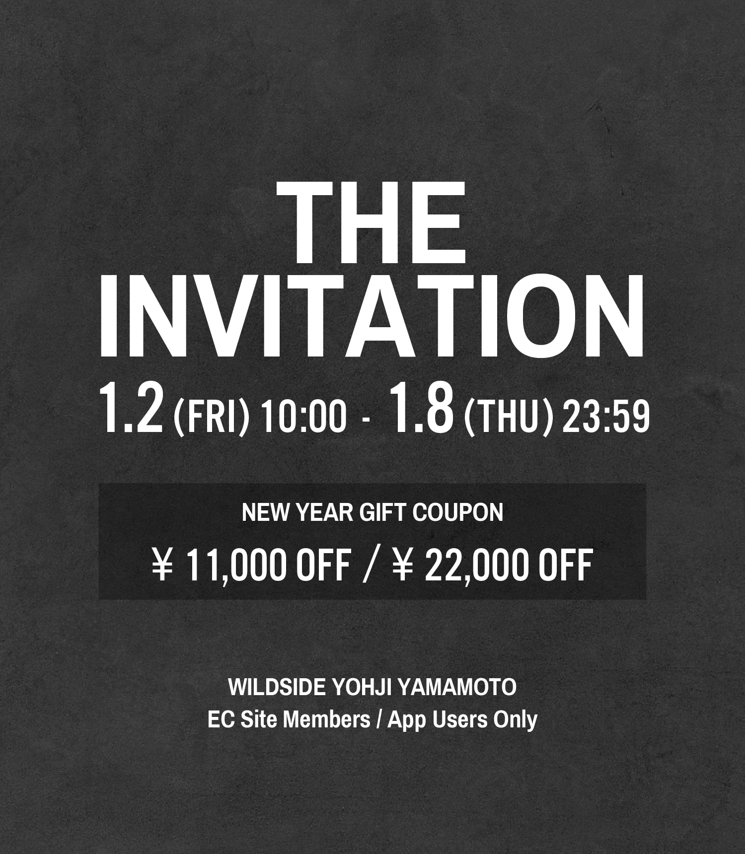 WILDSIDE the invitation 1/2 - 1/8: (3／32ページ)｜WILDSIDE YOHJI