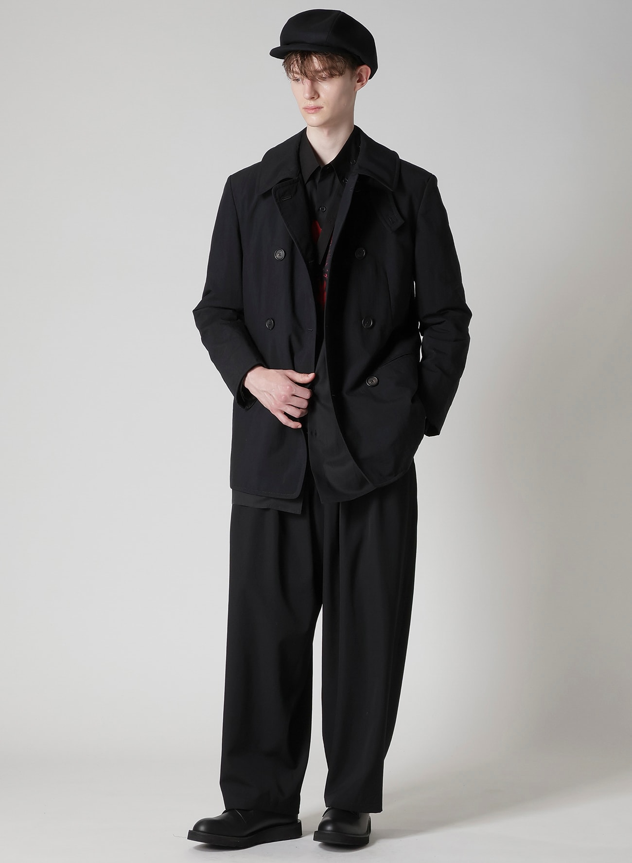 PRADA＊Double-breasted cloth peacoat ウールコート＊送料込 セール】 Super150sAZAMIビーバー Pコート （ピーコート）｜J