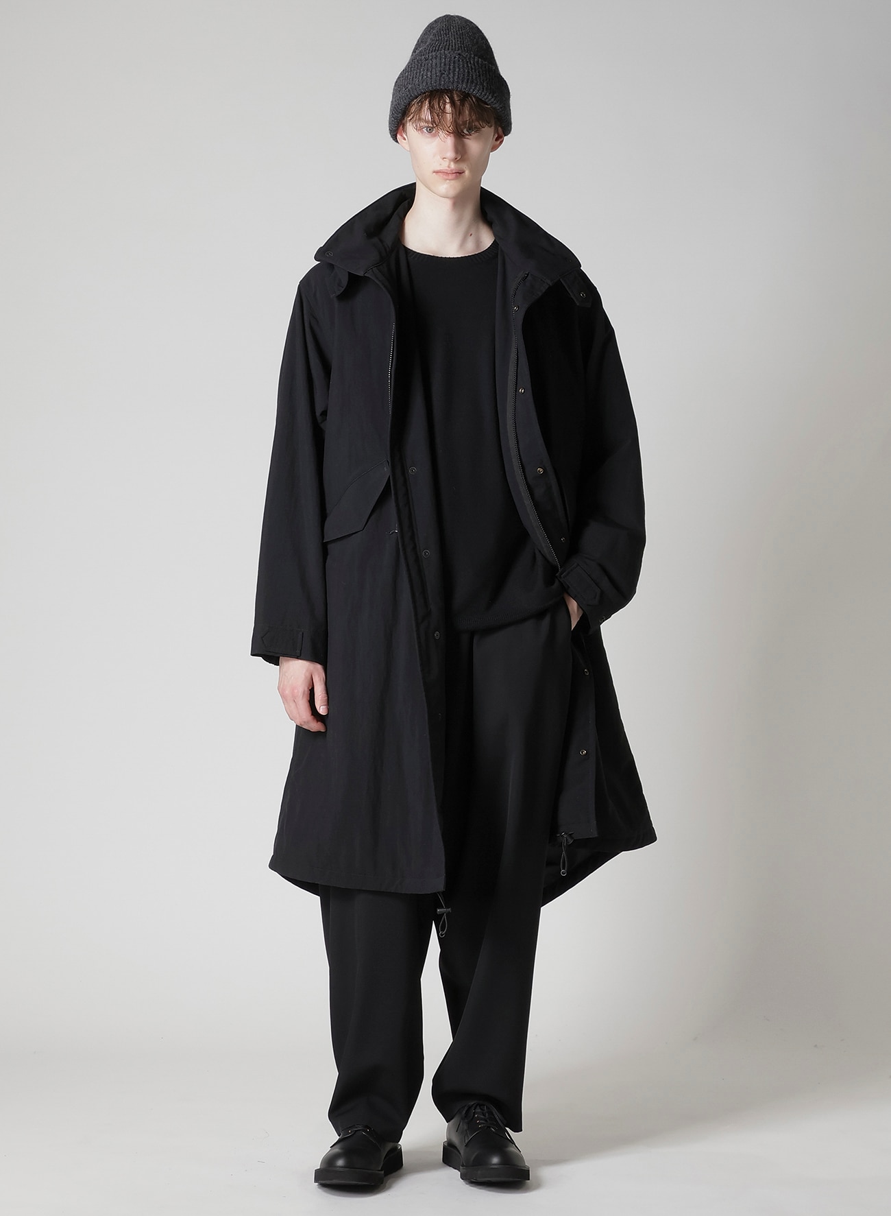 【即完品】unused nylon coat 20aw 未使用 NYLON TASLAN MOD COAT WITH THINSULATE(S Black): Y's for men