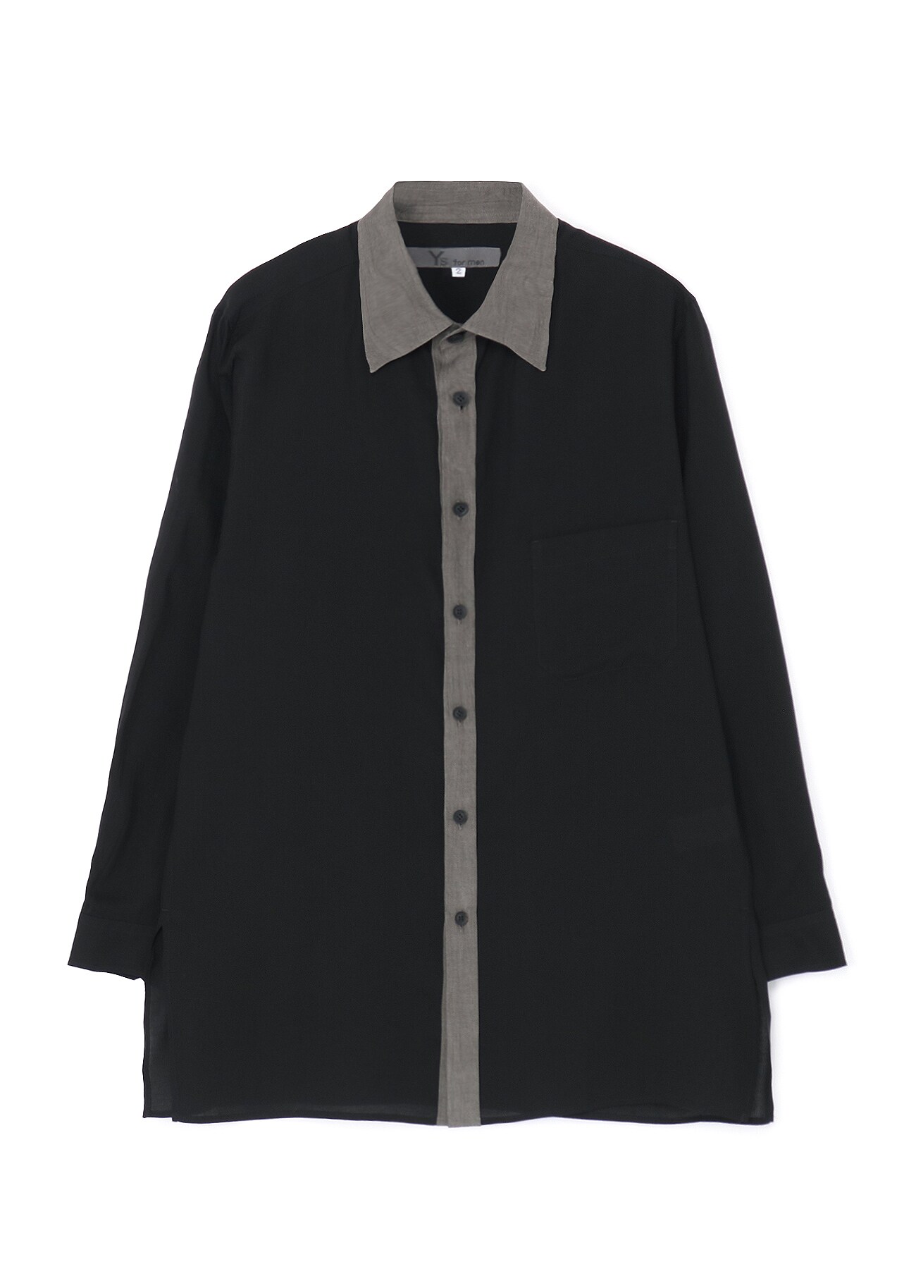 DUAL FABRIC BUTTON-UP SHIRT(S BLACK): Y's for men｜WILDSIDE YOHJI