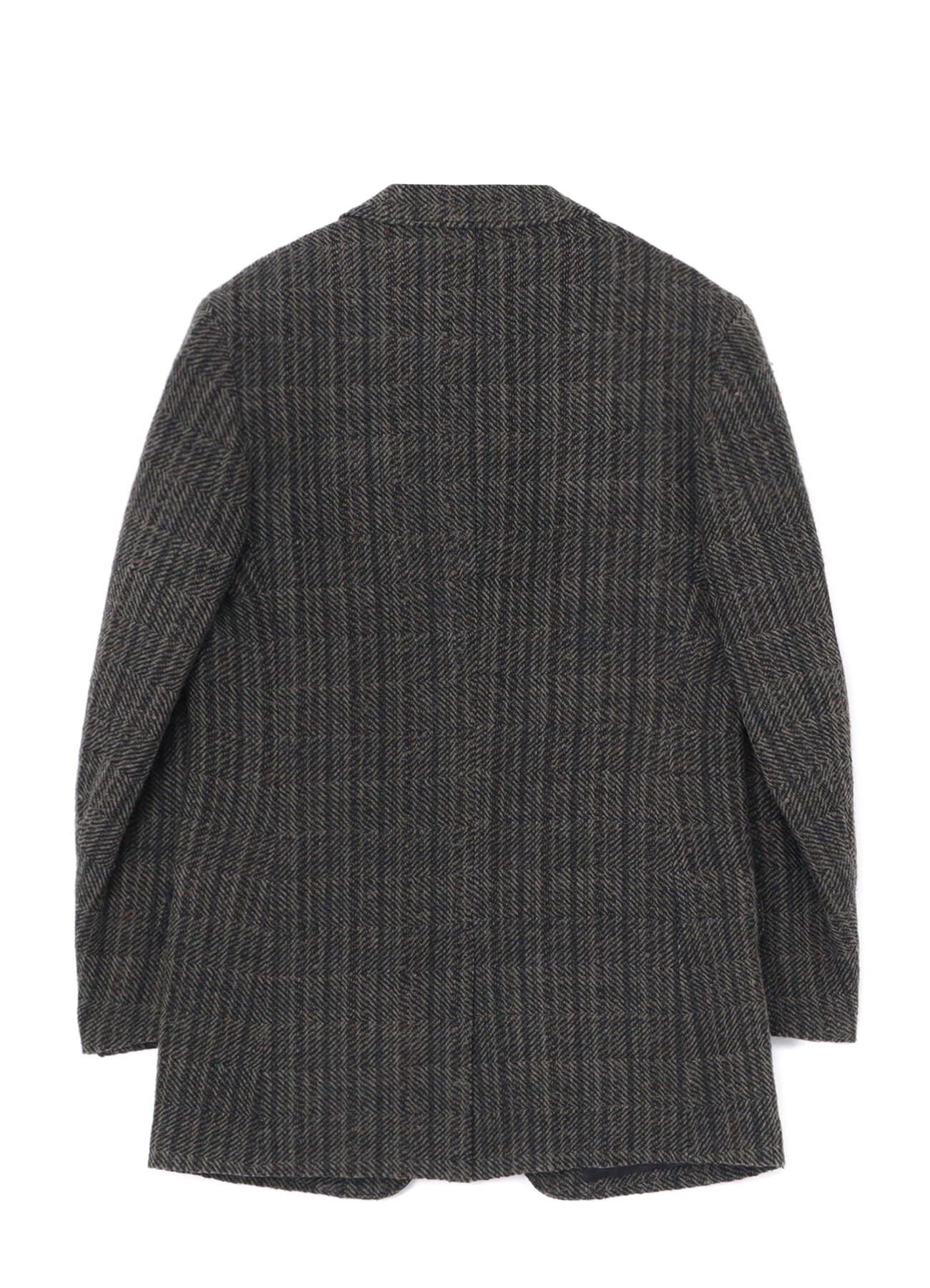 NEPPED HERRINGBONE JACKET WITH STRIPED POCKET DETAILS(S GREY 