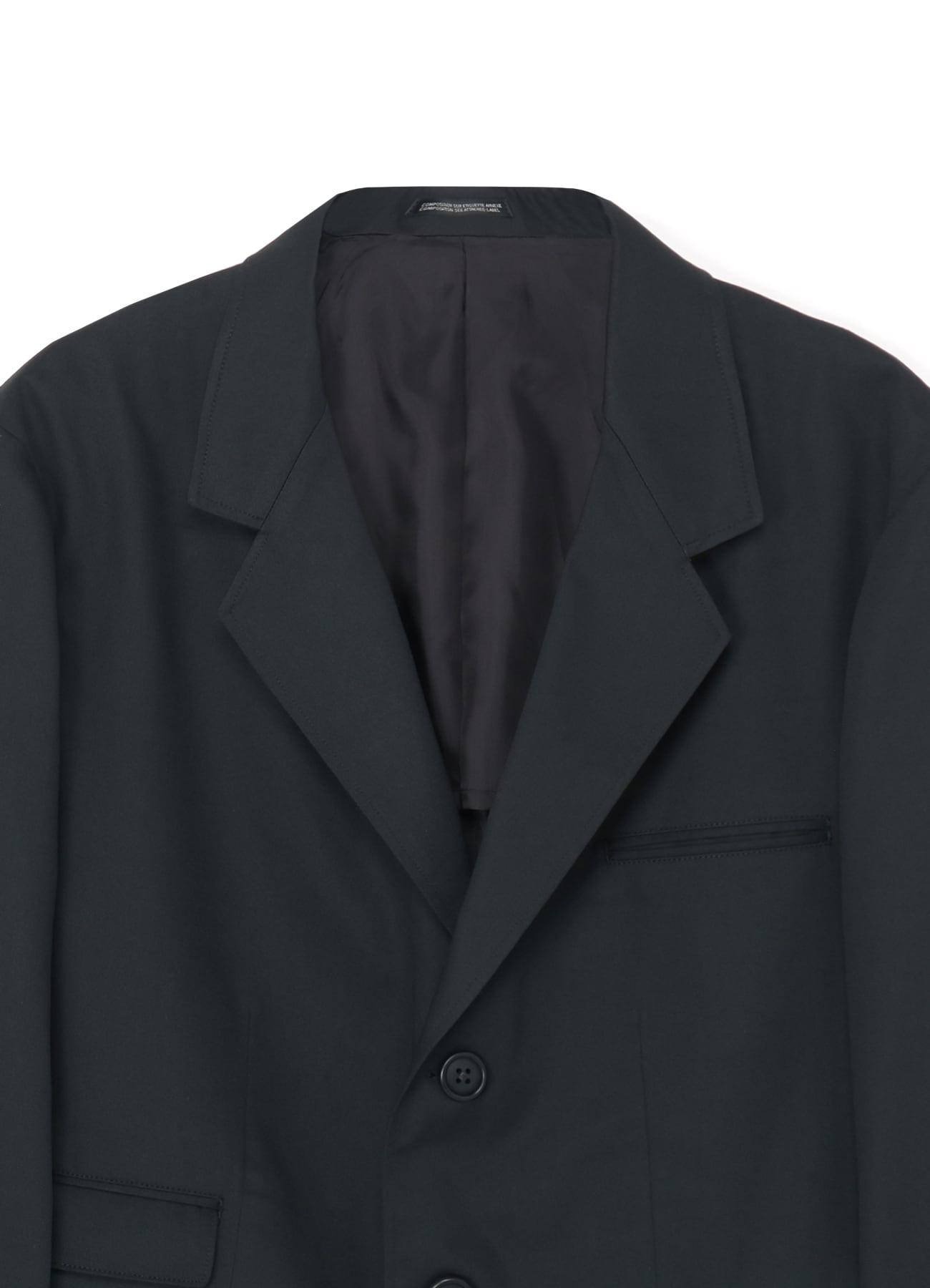COTTON/POLYESTER TWILL 3-BUTTON JACKET(M Black): Y's for men｜WILDSIDE ...