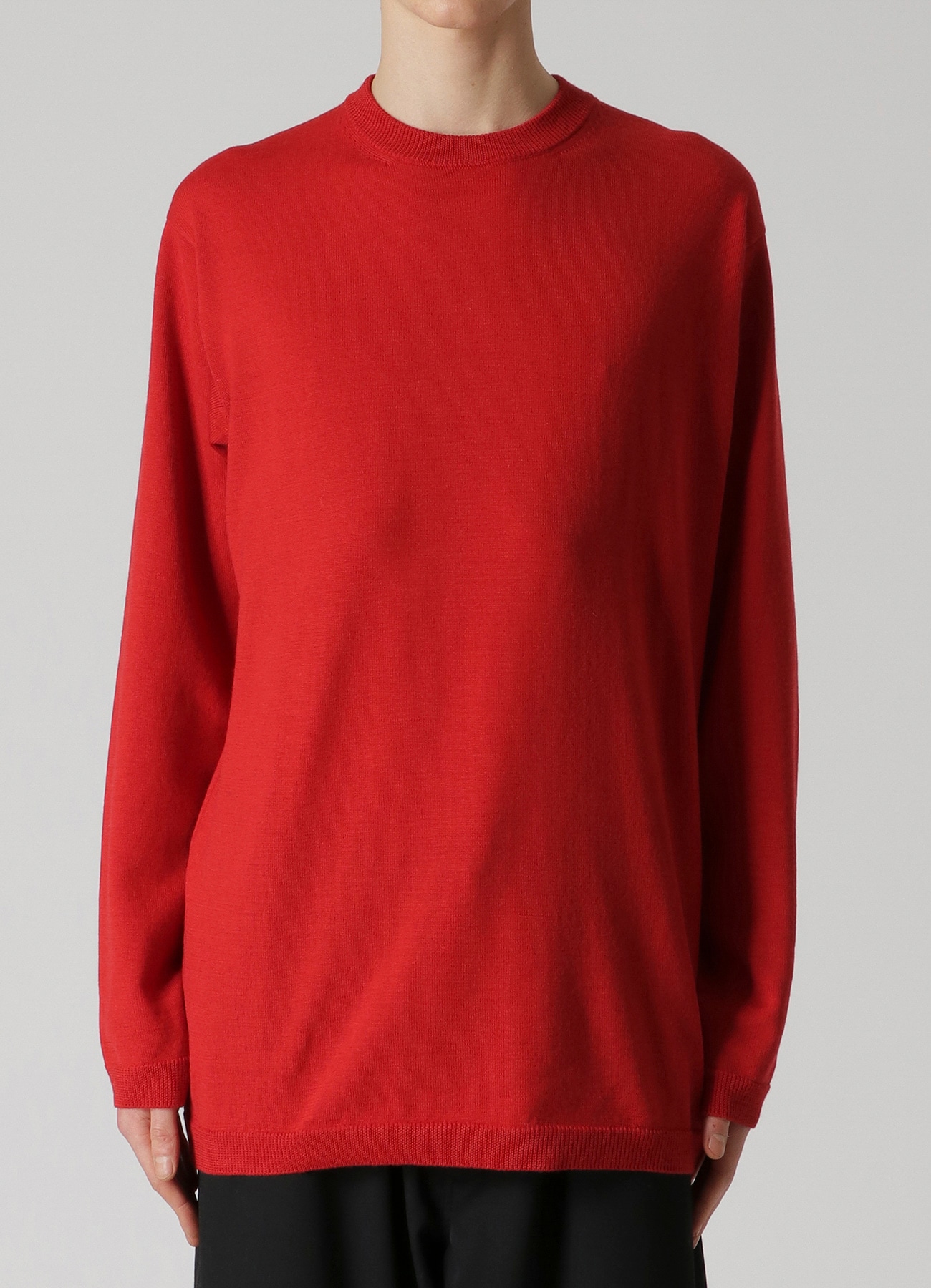 12G JERSEY ROUND NECK KNIT(M RED): Y's for men｜WILDSIDE YOHJI