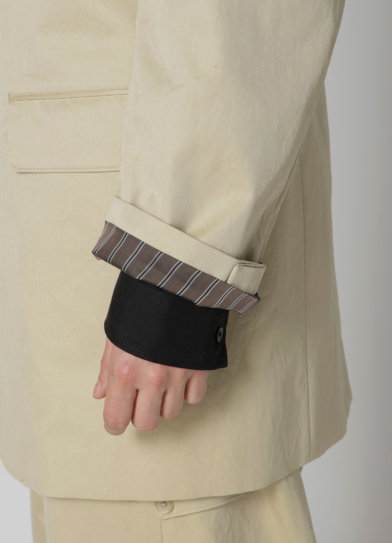 COTTON GABARDINE JACKET WITH SHOULDER BUCKLE PEAKED(S Beige): Y's for  men｜WILDSIDE YOHJI YAMAMOTO（ワイルドサイド）【公式通販】