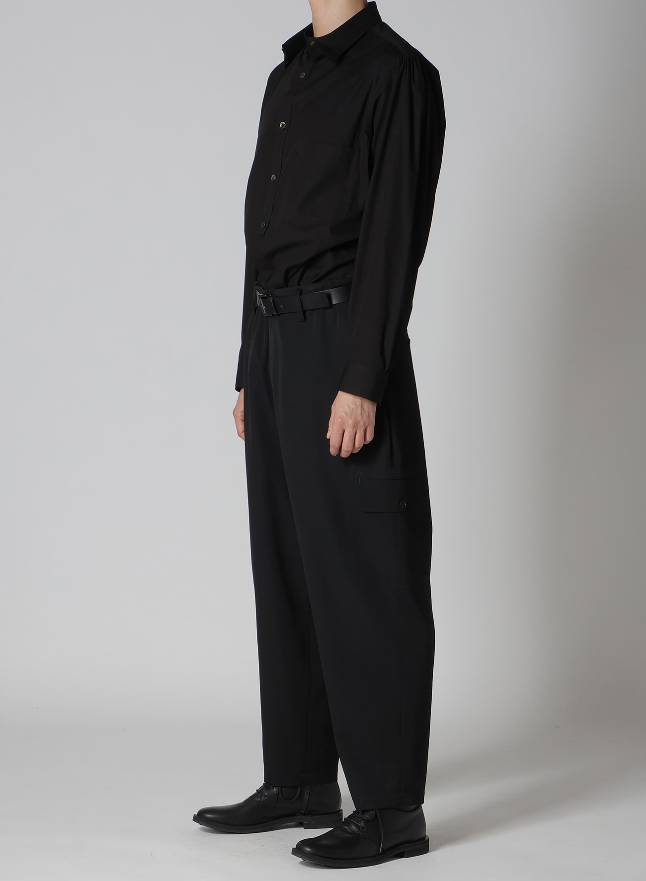 GABARDINE SIDE TUCK PANTS(S Black): Y's for men｜WILDSIDE YOHJI YAMAMOTO （ワイルドサイド）【公式通販】