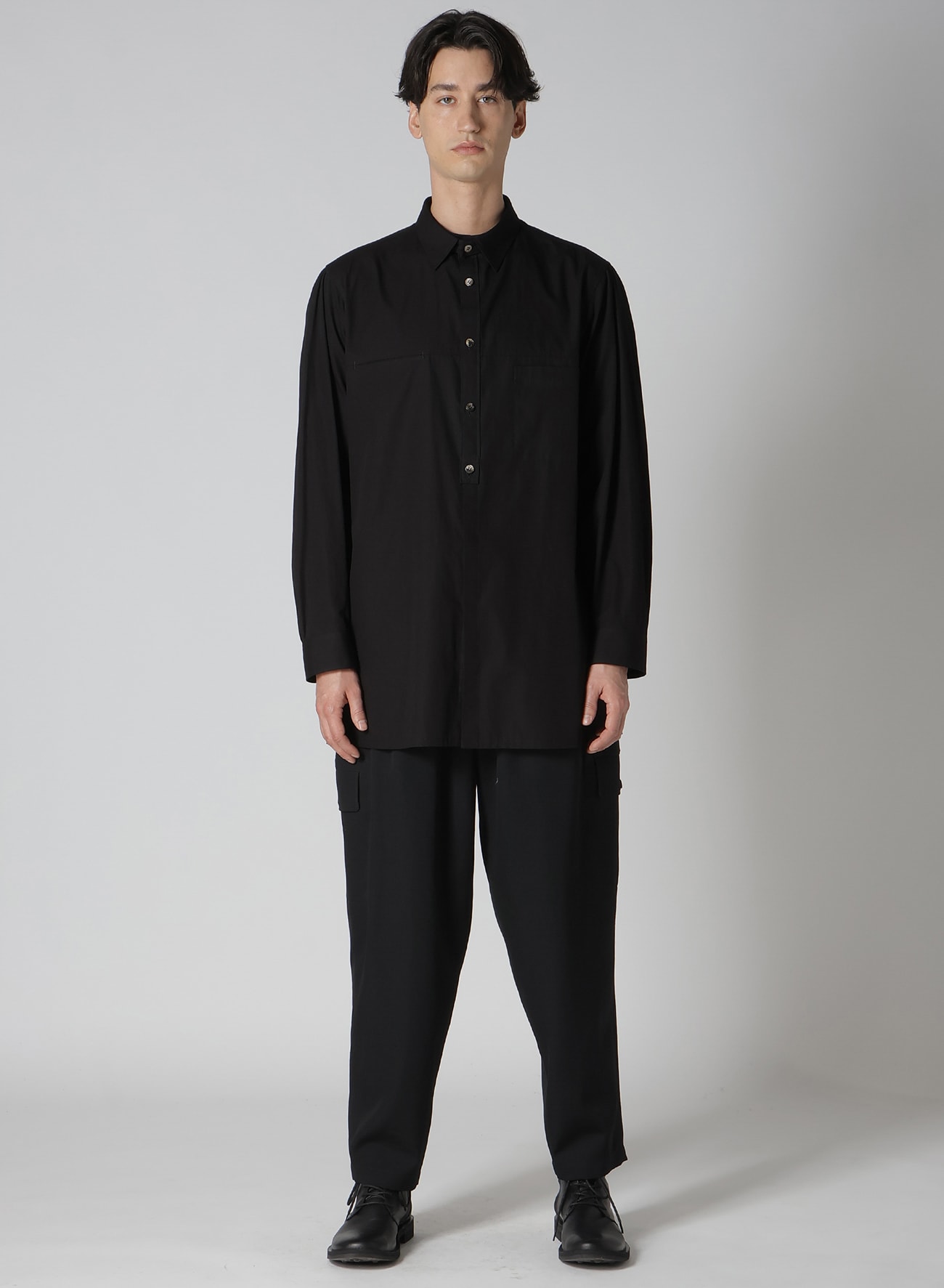 GABARDINE SIDE TUCK PANTS(S Black): Y's for men｜WILDSIDE YOHJI  YAMAMOTO（ワイルドサイド）【公式通販】