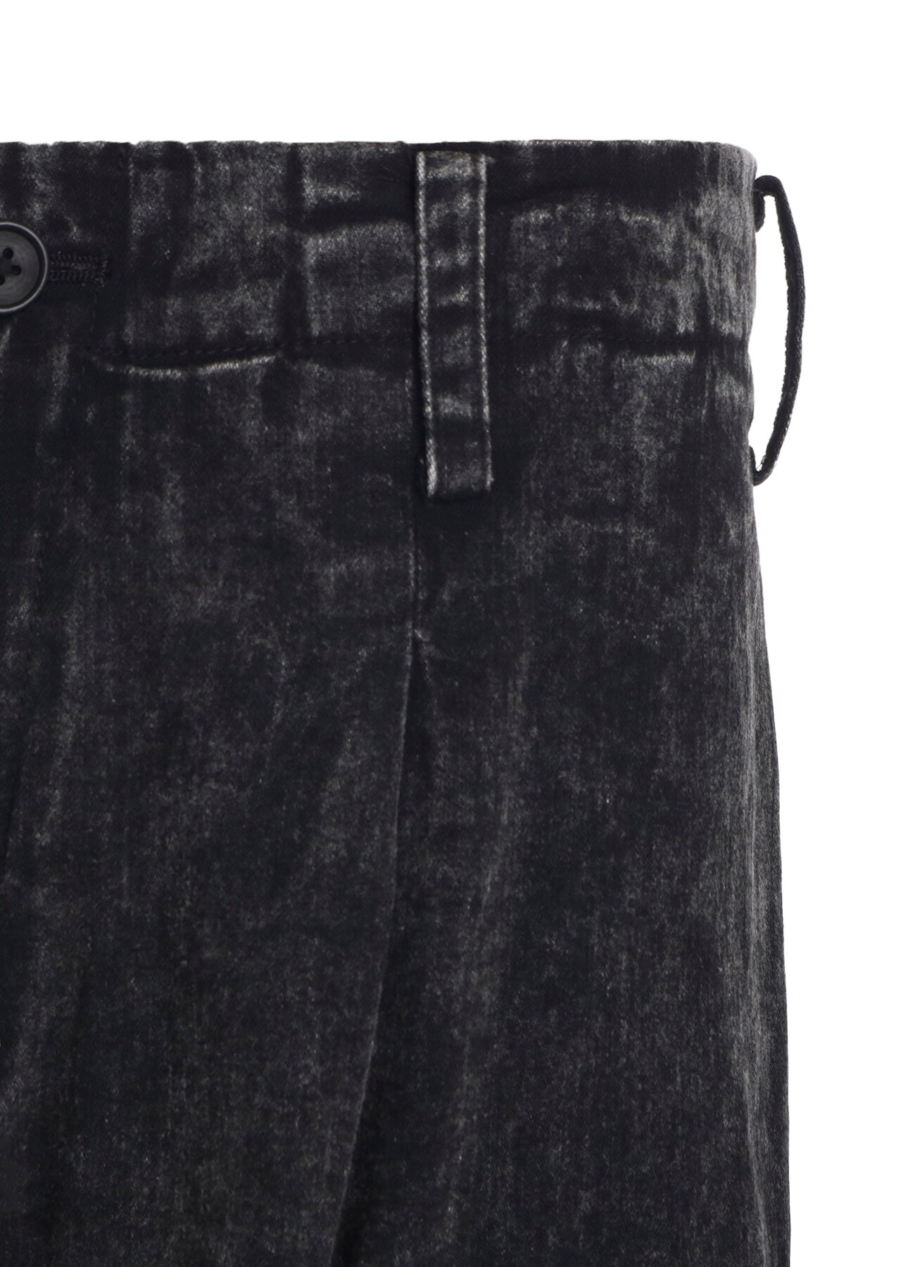 BLEACHING DENIM PANTS WITH SIDE TUCK(S Black): Y's for men