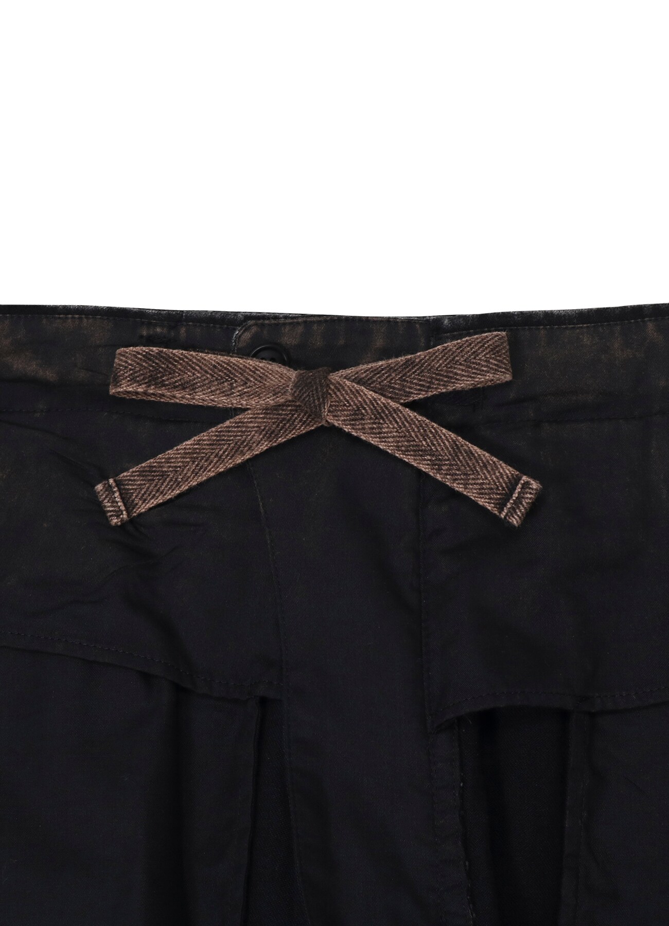 BLEACHING DENIM PANTS WITH SIDE TUCK(S Black): Y's for men