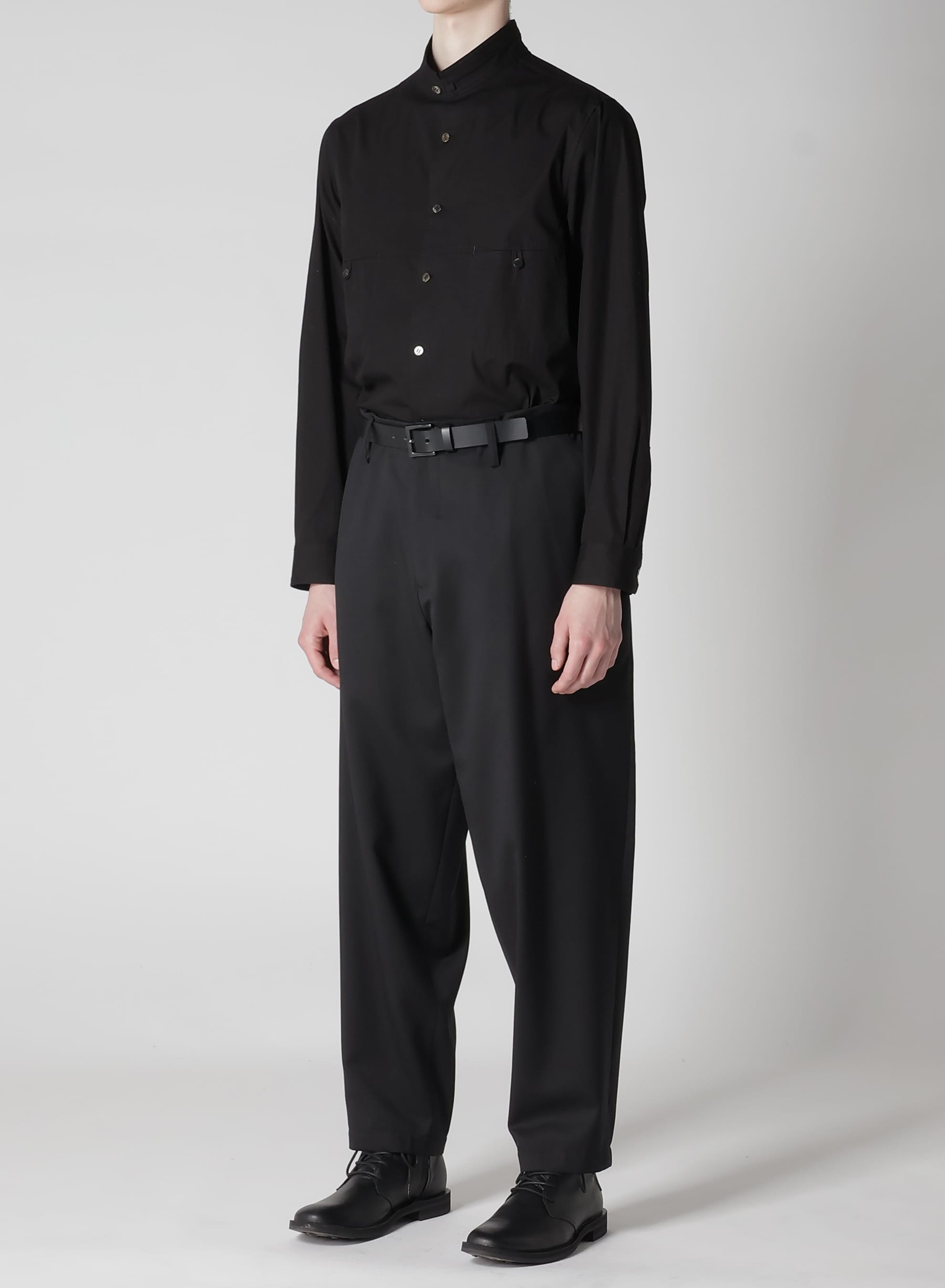 SUIT GABARDINE PANTS WITH SIDE TUCK(S Black): Y's for men｜WILDSIDE YOHJI  YAMAMOTO（ワイルドサイド）【公式通販】