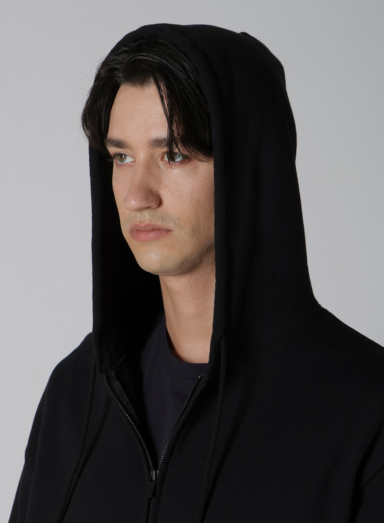 FLEECE HOODIE WITH LOGO PRINT(FREE SIZE Black): Y's for men