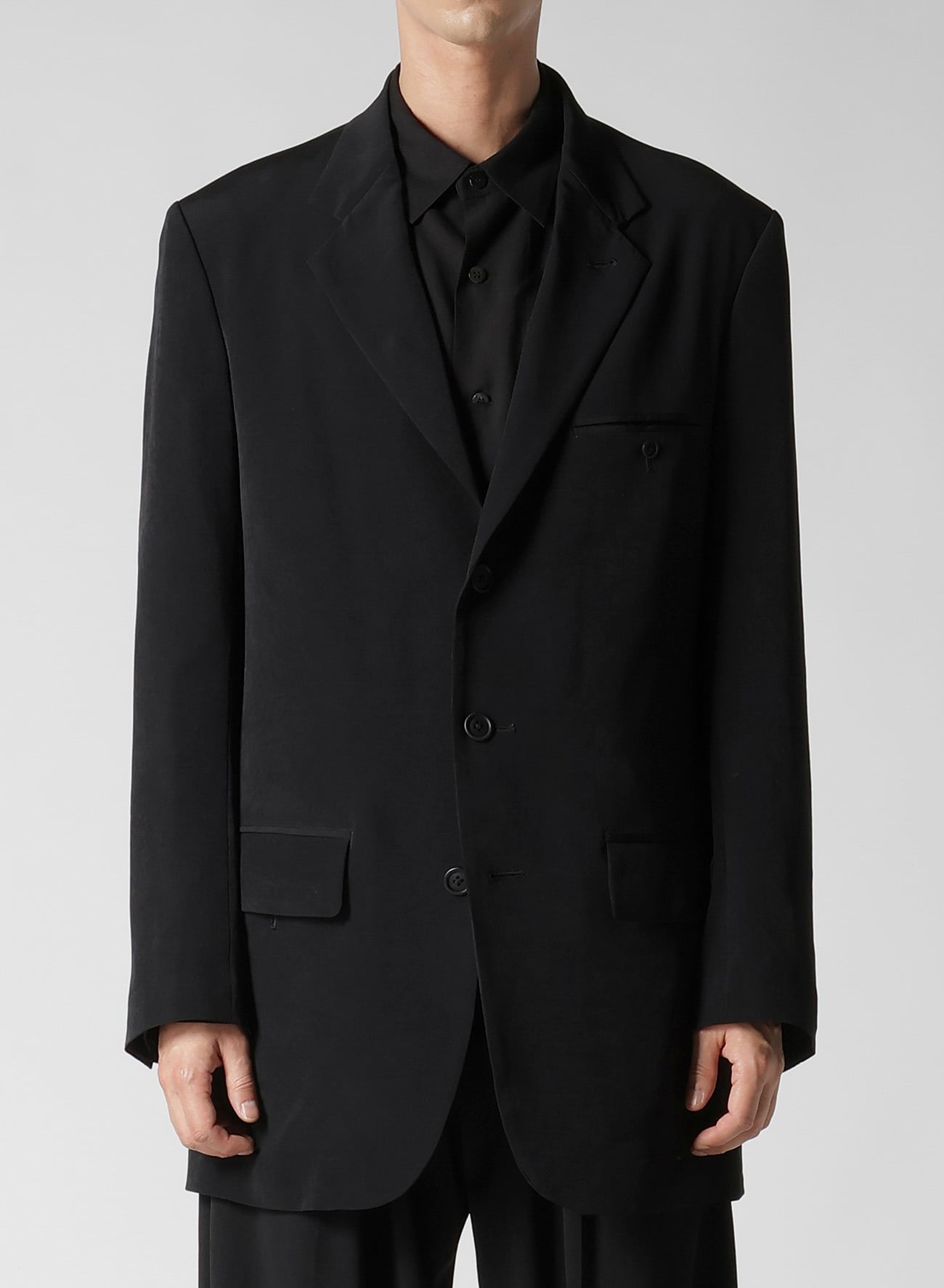 TA TUXEDO JACKET WITH DOUBLE RIMMED POCKET(S Black): Y's for TA TUXEDO JACKET WITH DOUBLE RIMMED POCKET(S Black): Y's for