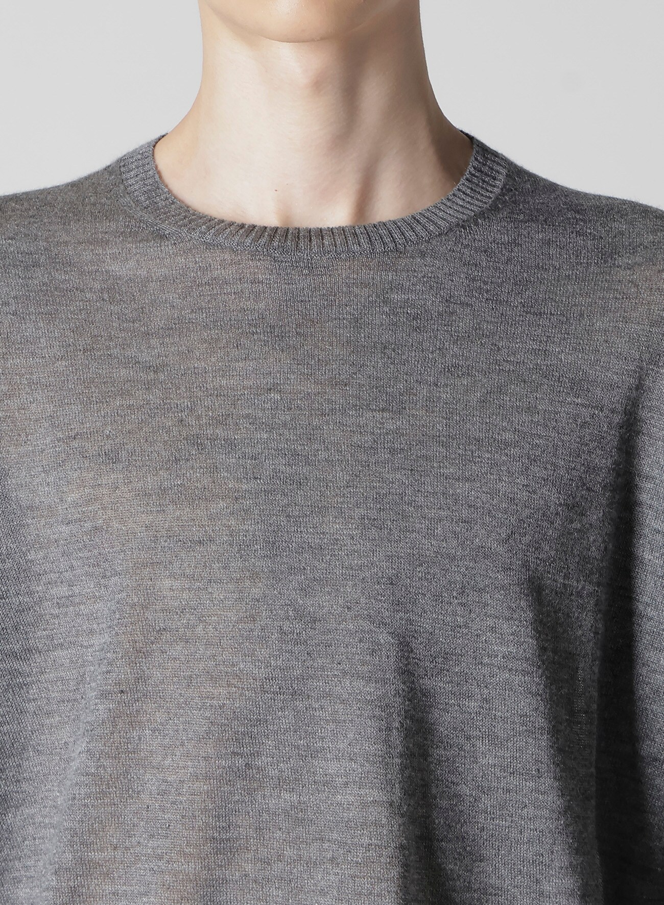 12G PULLOVER KNIT WITH LOGO(FREE SIZE Gray): Y's for men