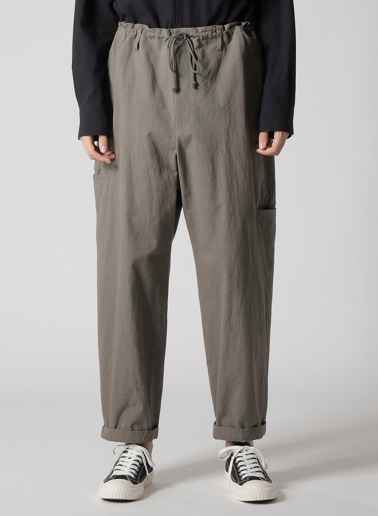 COTTON POPLIN PANTS WITH RIGHT AND LEFT LEG POCKETS_1