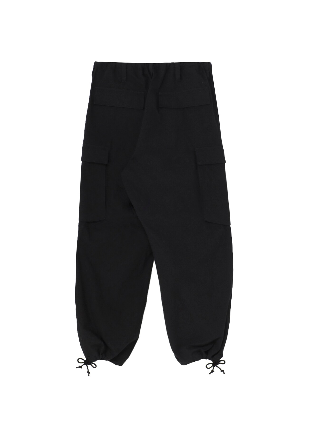 CARGO PANTS WITH COTTON LINEN UNEVEN YARN CANVAS(XS Black