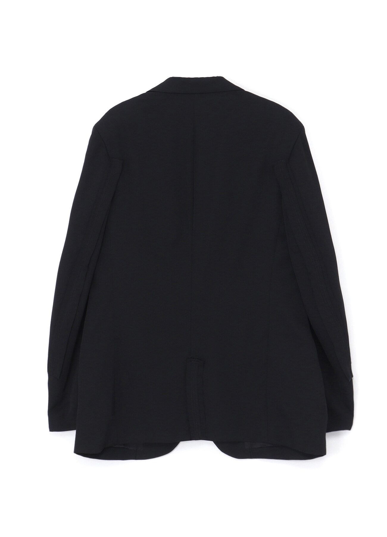 WOOL GABARDINE 3-BUTTONS JACKET WITH DECORATIVE CLOTH(S Black 