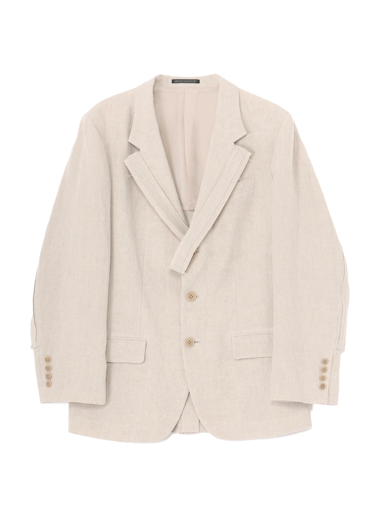 40 LINEN 3-BUTTONS JACKET WITH DECORATIVE CLOTH