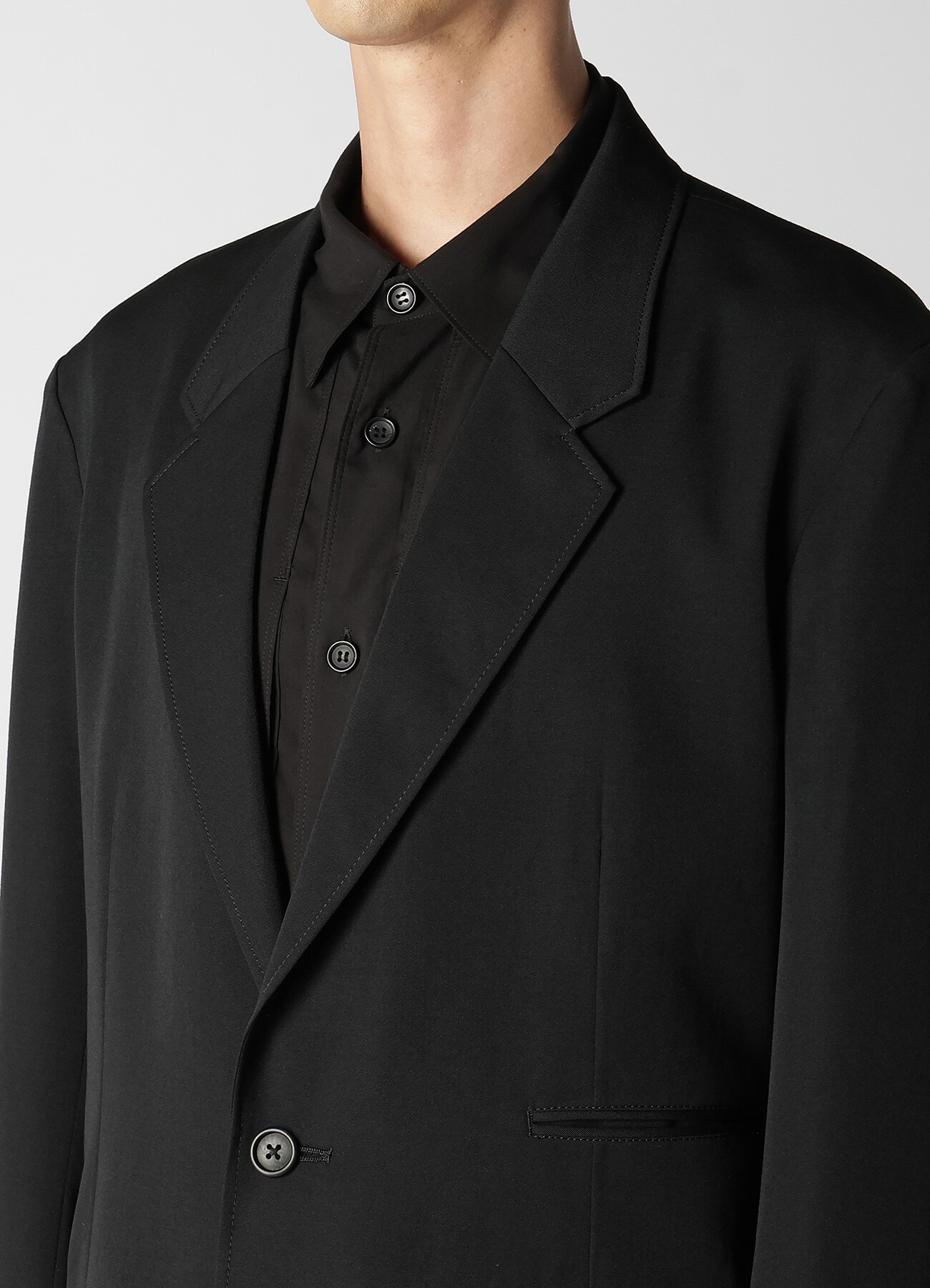 WOOL GABARDINE 2-BUTTONS JACKET(S Black): Y's for men｜WILDSIDE