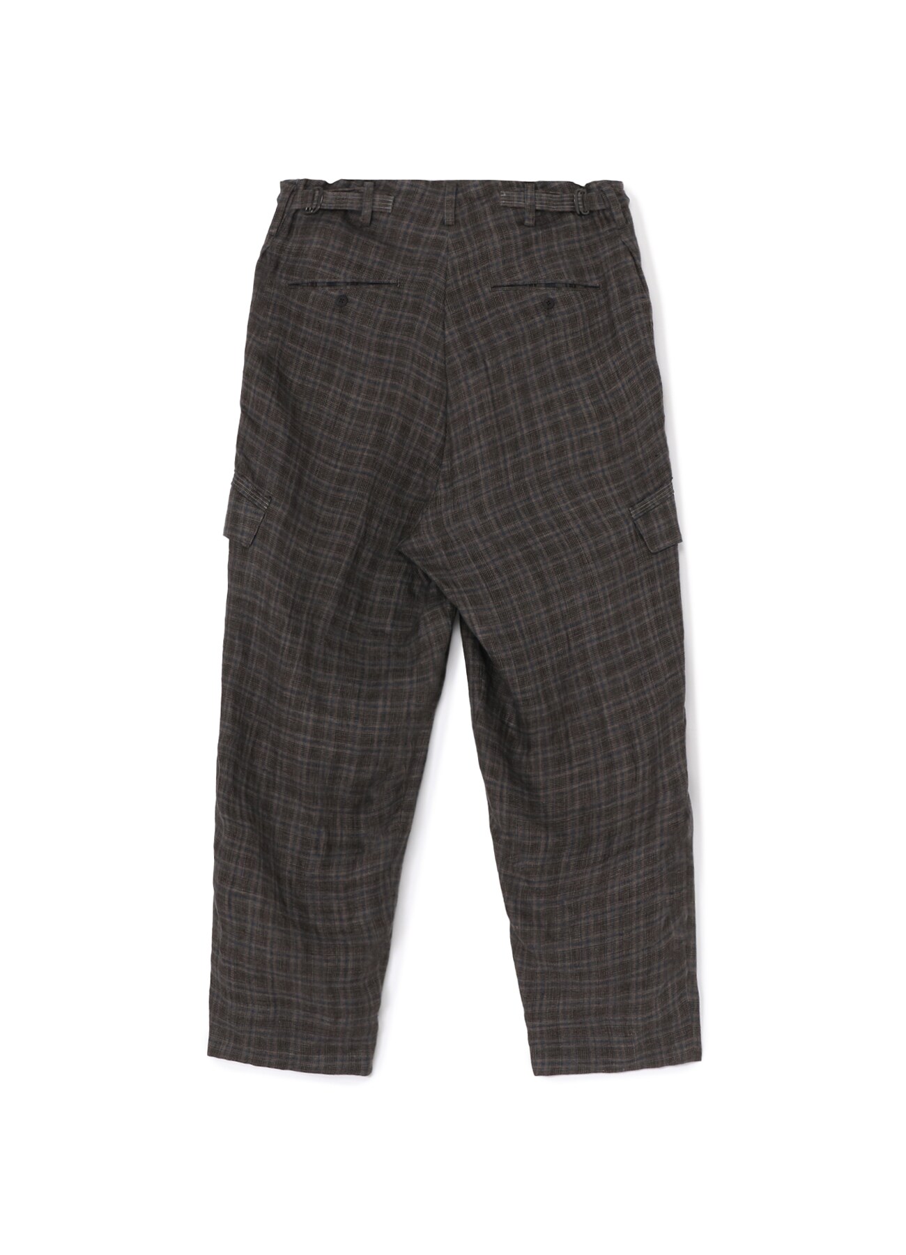 LINEN CROSS PLAID SUSPENDER PANTS(S Black): Y's for men｜WILDSIDE 