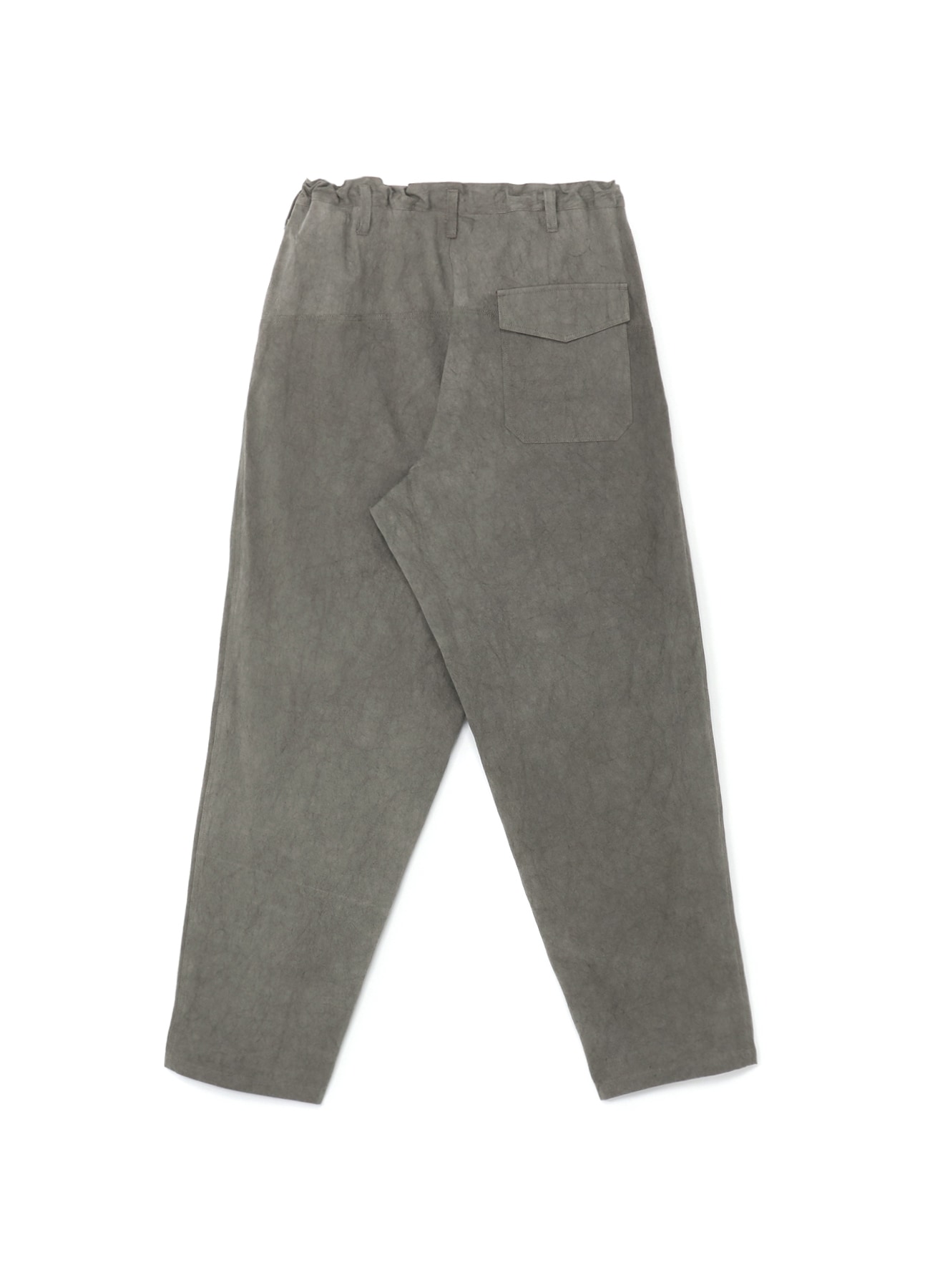 COTTON LINEN SULFIDED OZONE WORK PANTS WITH STRING(XS Charcoal 