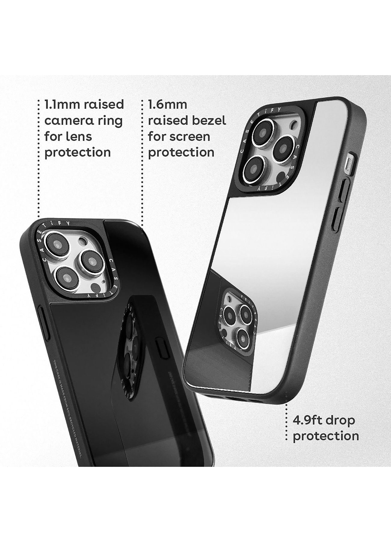 WILDSIDE×CASETiFY SKULL & ROSE iPhone case(Mirror/Black)(iPhone 14