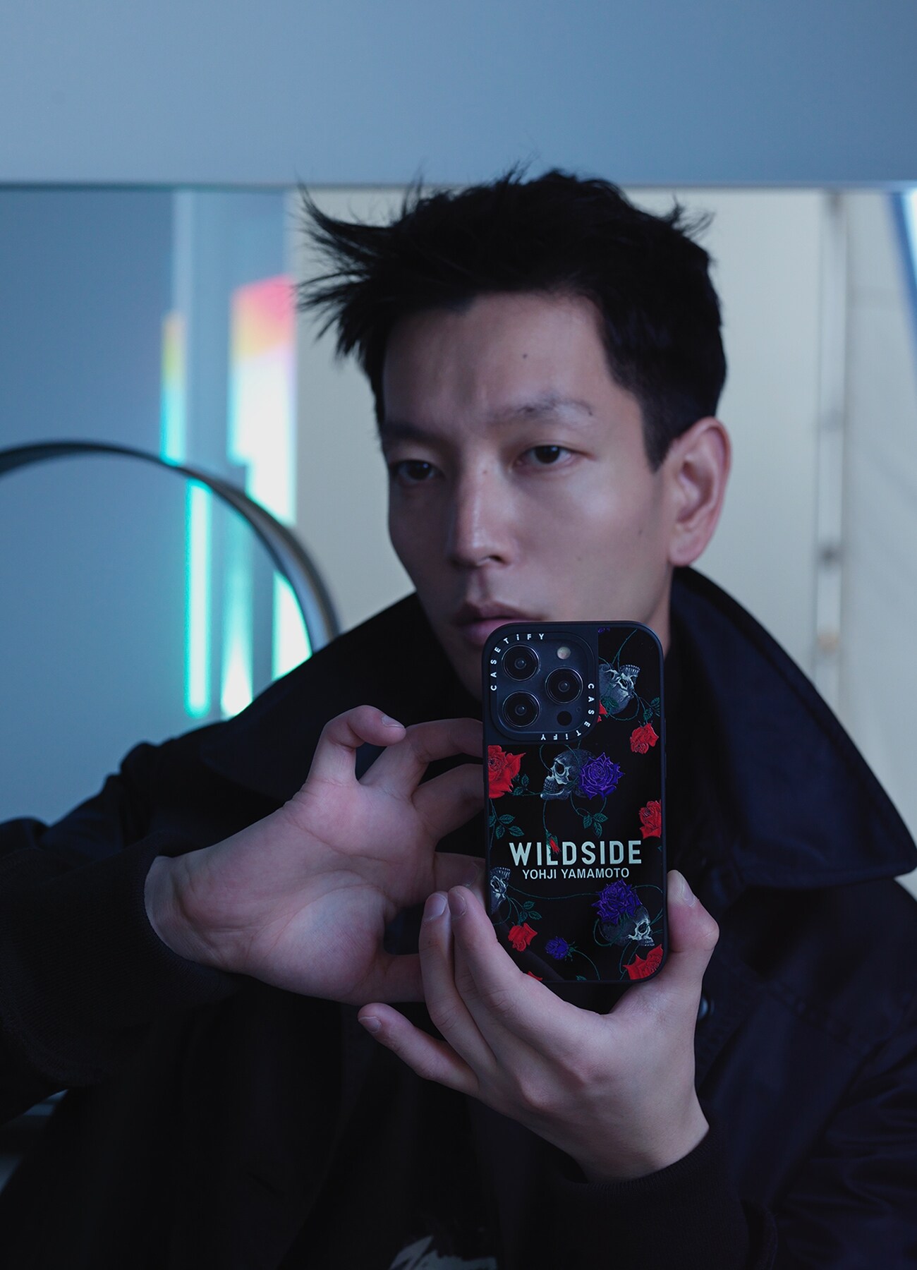 WILDSIDE×CASETiFY SKULL & ROSE iPhone case(Mirror/Black)_5