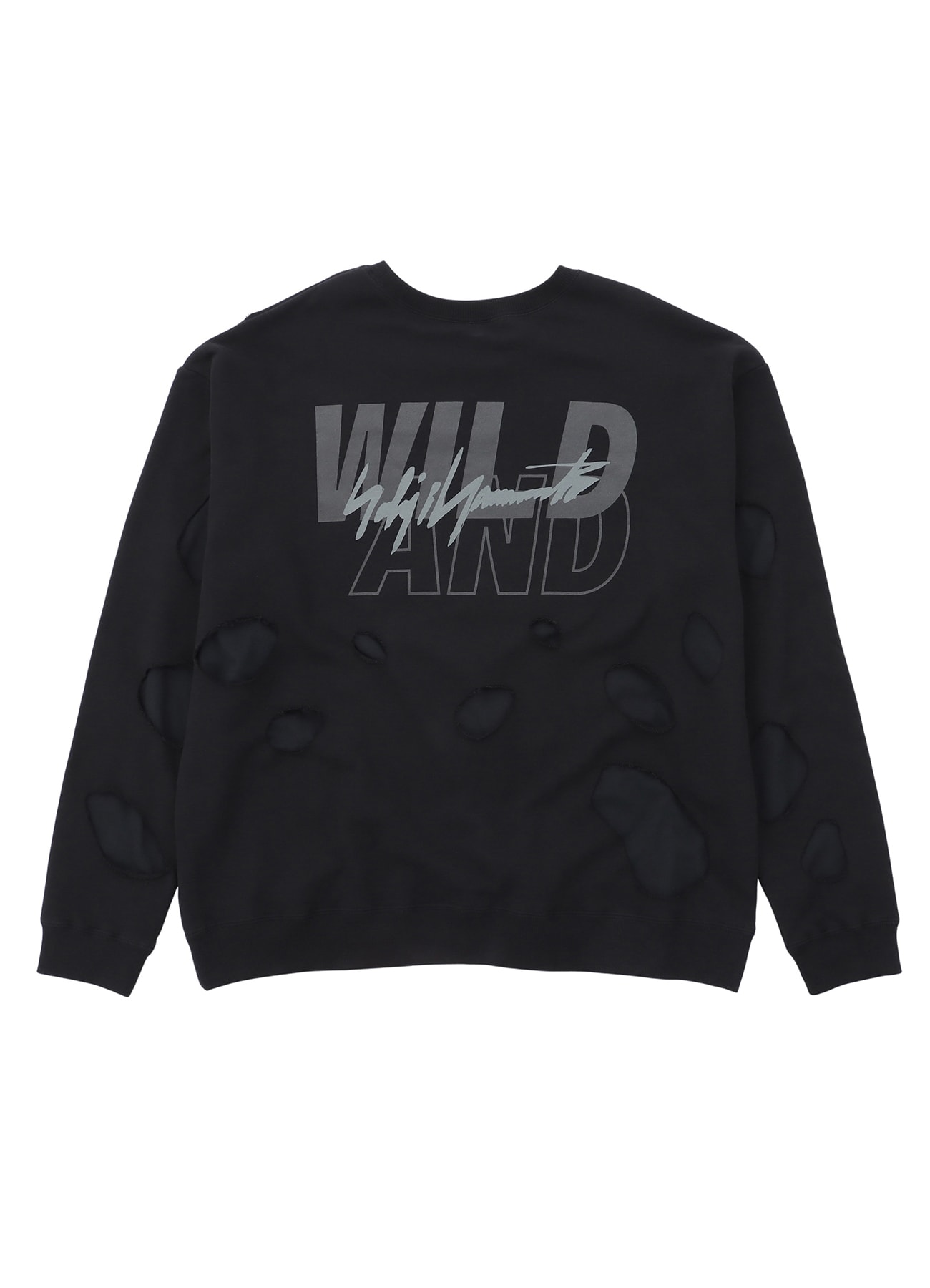 WILDSIDE × WIND AND SEA Damage Cutting Sweat Shirt(S BLACK): WIND