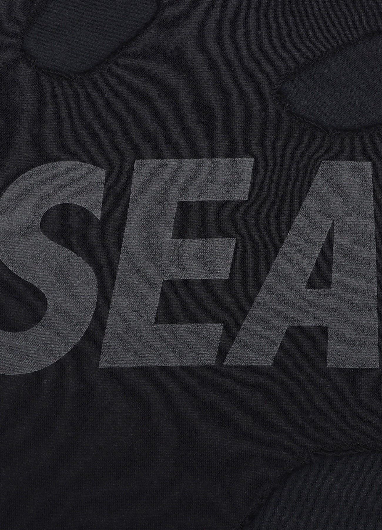 WILDSIDE × WIND AND SEA Damage Cutting Sweat Shirt(S BLACK): WIND