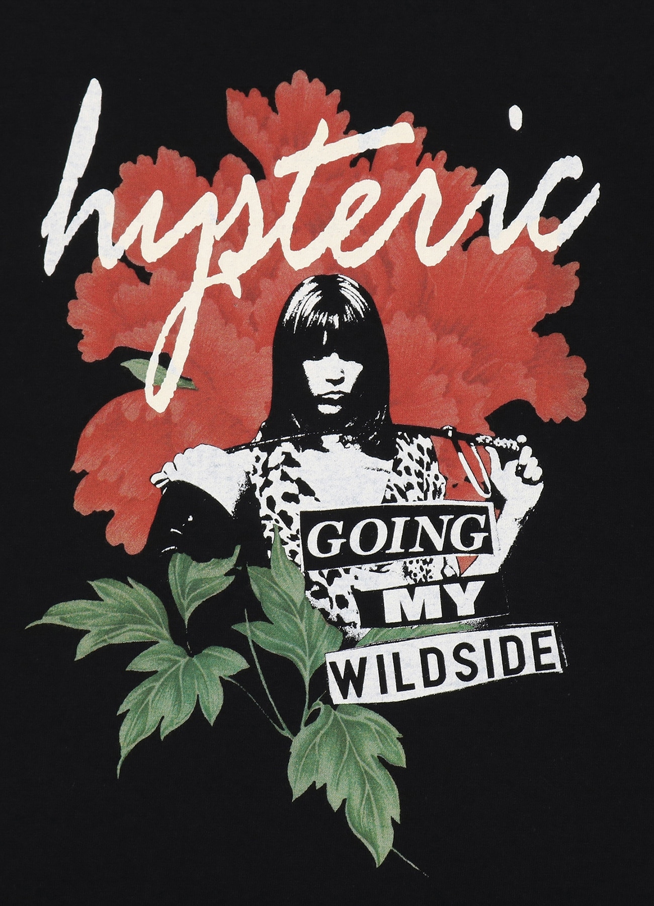 WILDSIDE × HYSTERIC GLAMOUR Peony Punk T-shirt(S BLACK