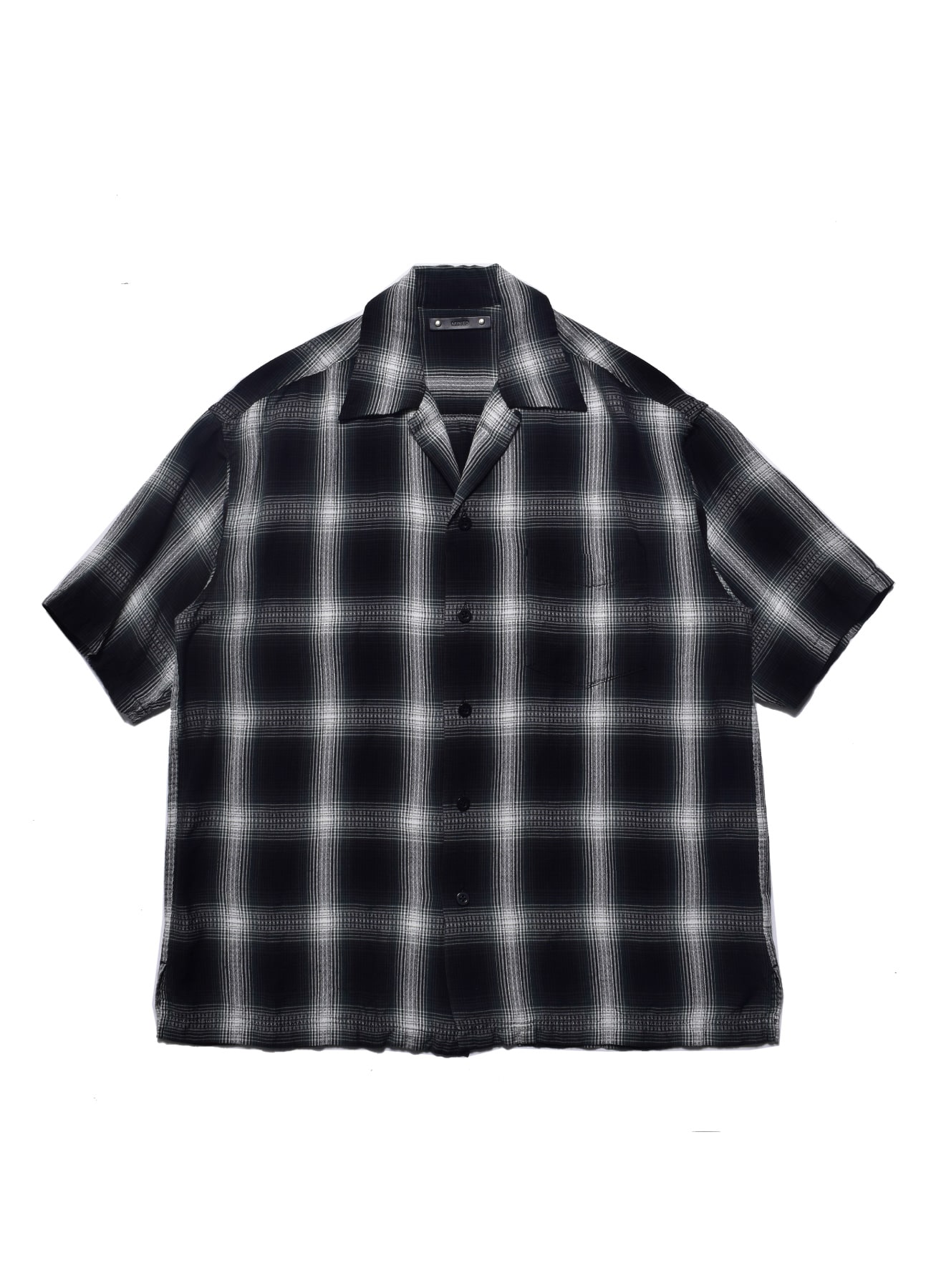 【5/16 12:00 release】Rayon Dobby Plaid S.S Open Collar SH