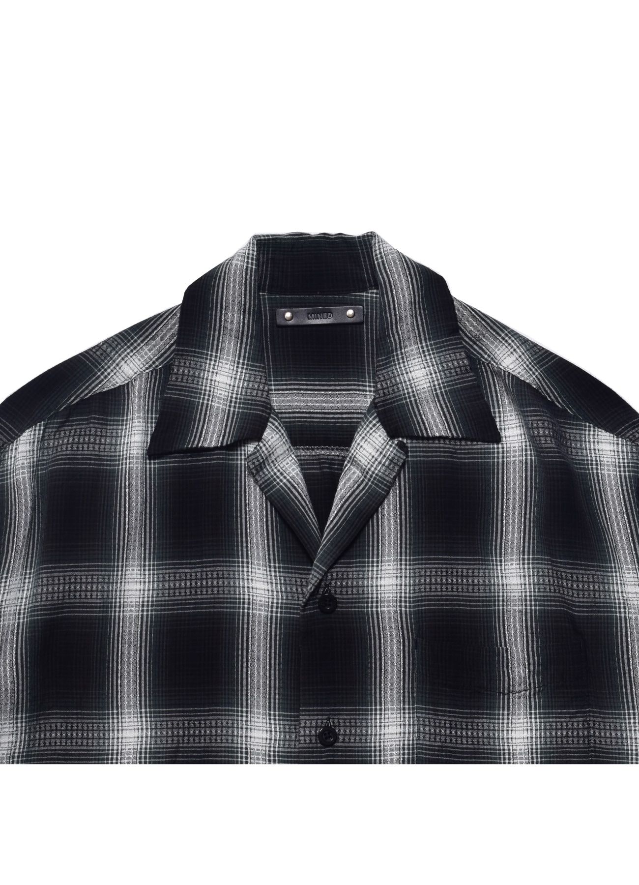 【5/16 12:00 release】Rayon Dobby Plaid S.S Open Collar SH_3