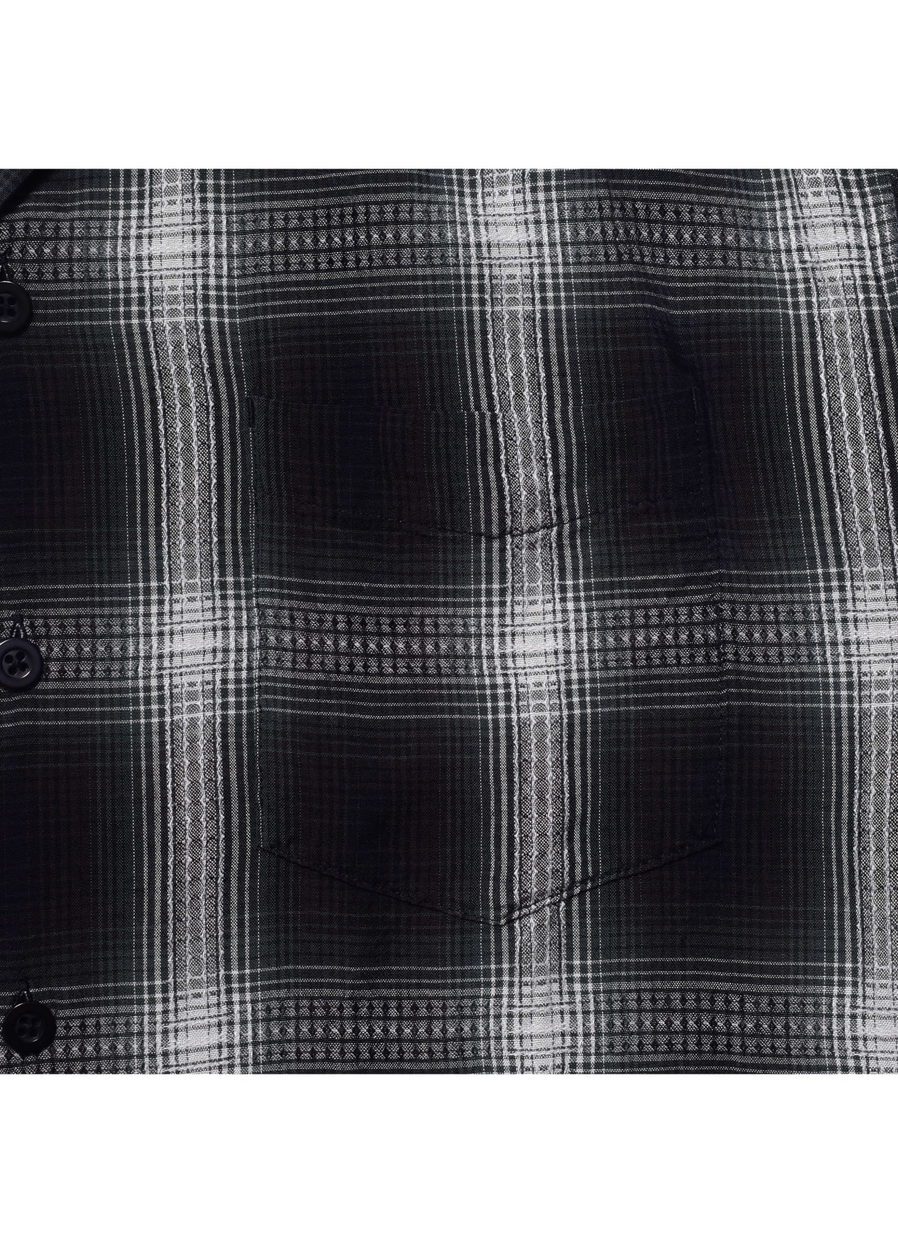 【5/16 12:00 release】Rayon Dobby Plaid S.S Open Collar SH_5