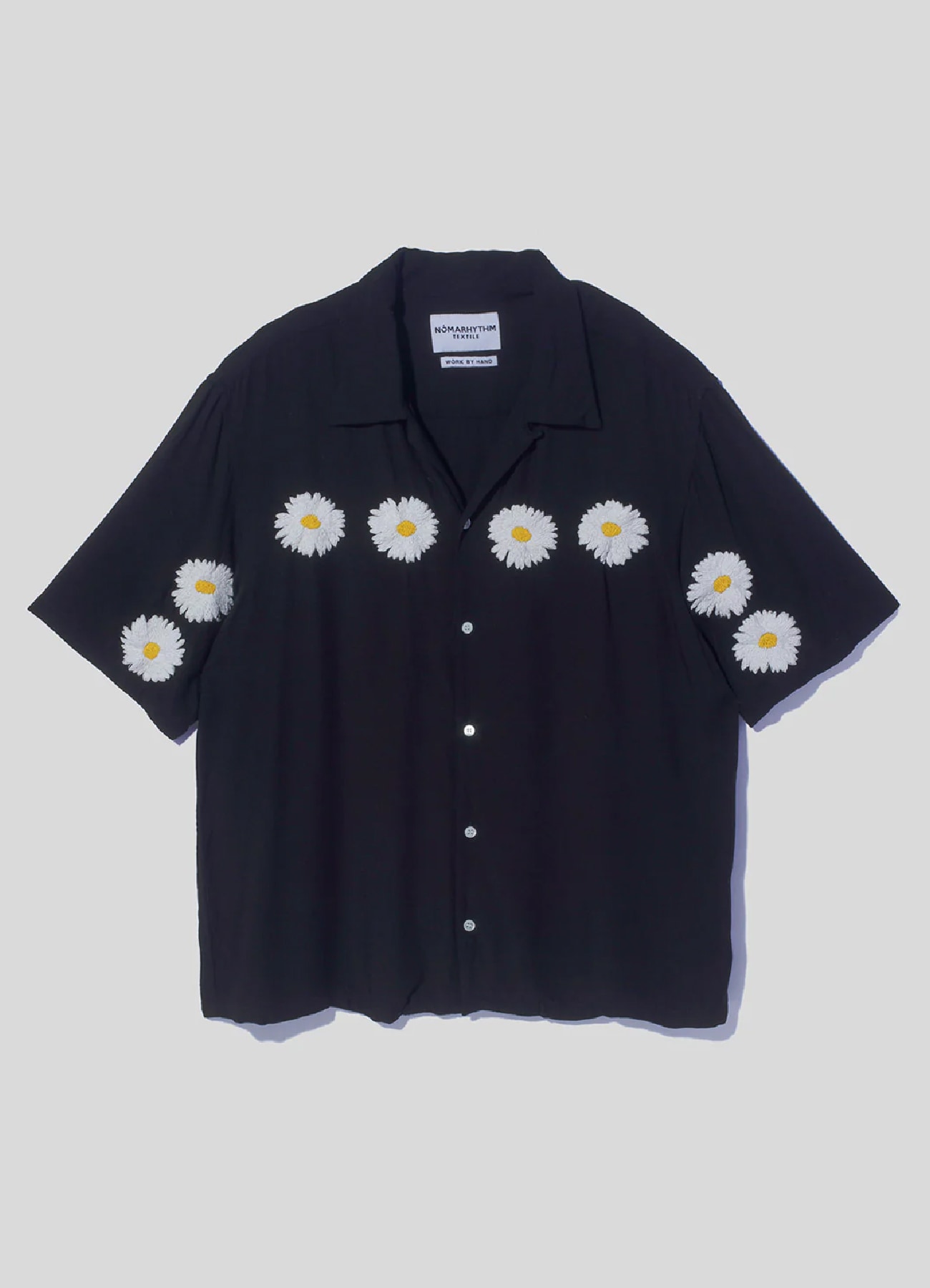 【2/28 12:00 release】Flower Embroidery Open Collar SS Shirt_1