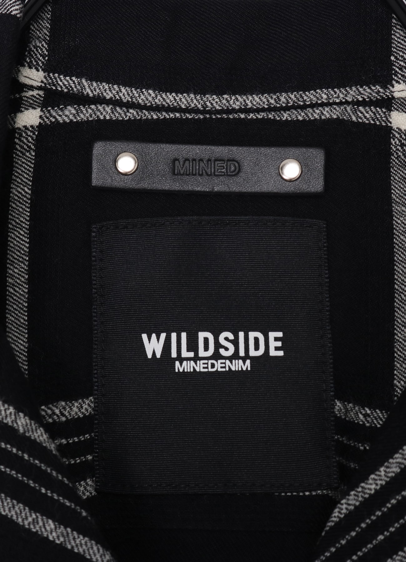 WILDSIDE×MINEDENIM R.Wool Flannel Check Embroidery Open Collar SH