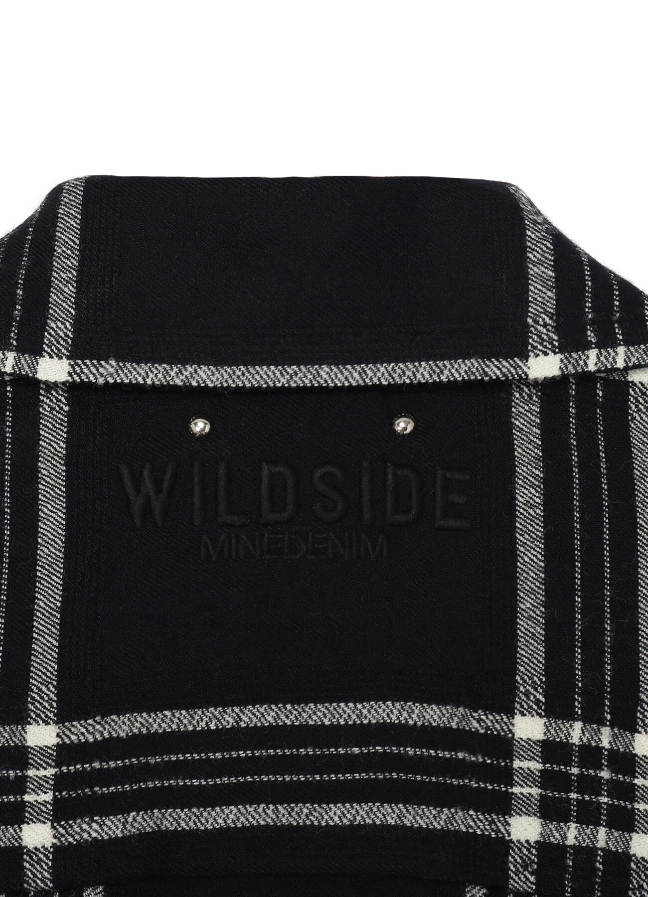 WILDSIDE×MINEDENIM R.Wool Flannel Check Embroidery Open Collar SH