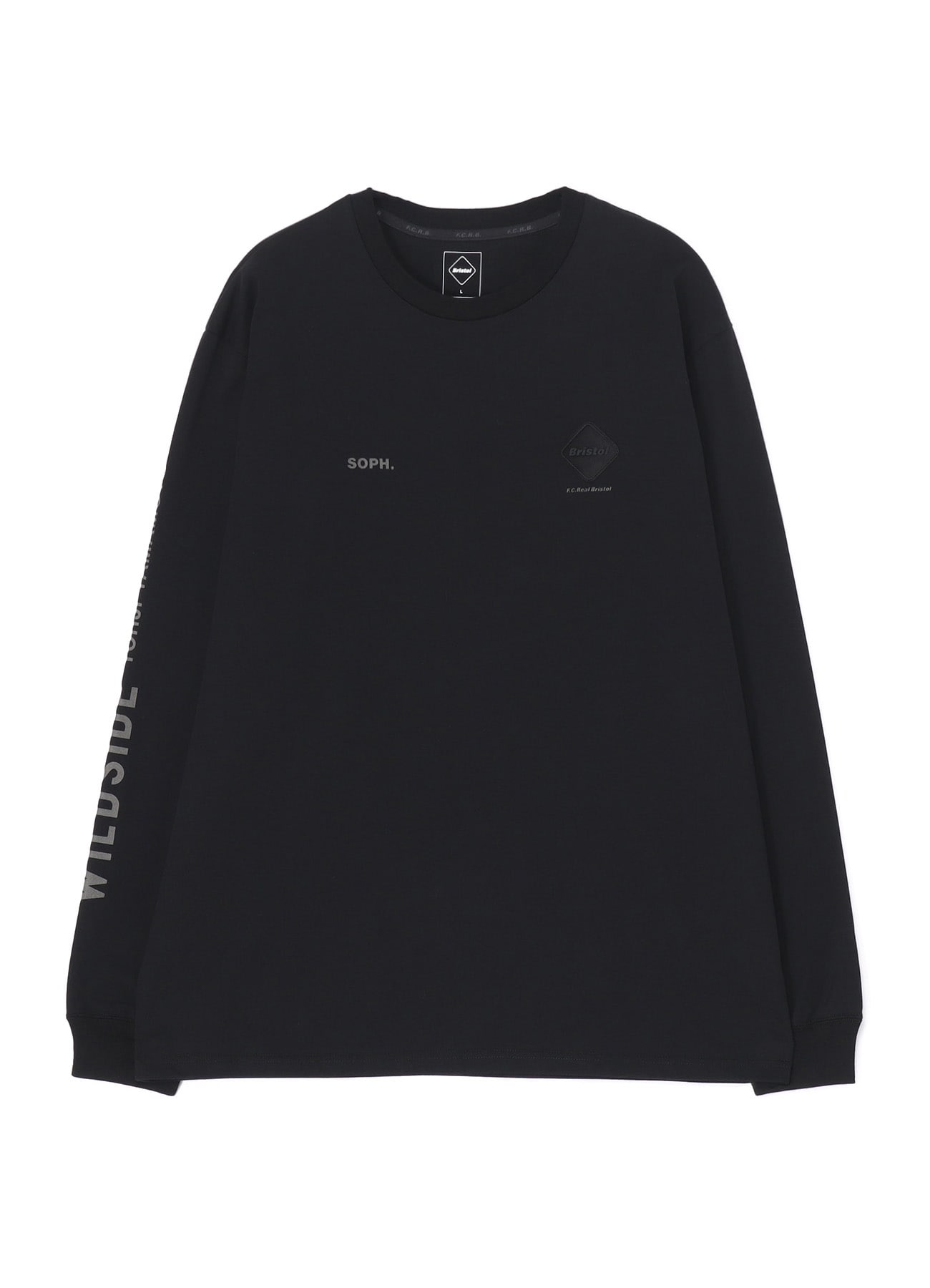 超目玉】 新品F.C.Real Bristol PIGMENTDYE L/S 黒 Tシャツ/カットソー