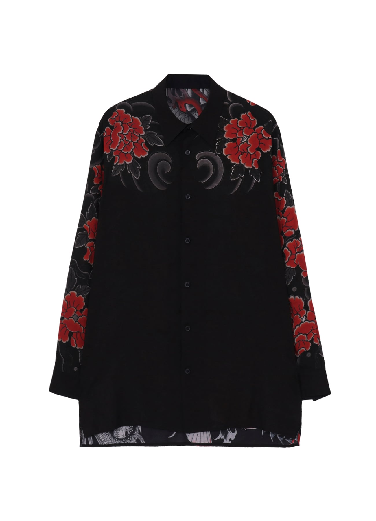 【3/25 12:00 release】WILDSIDE x 龍が如くスタジオ Rayon Shirt(花髑髏)_1