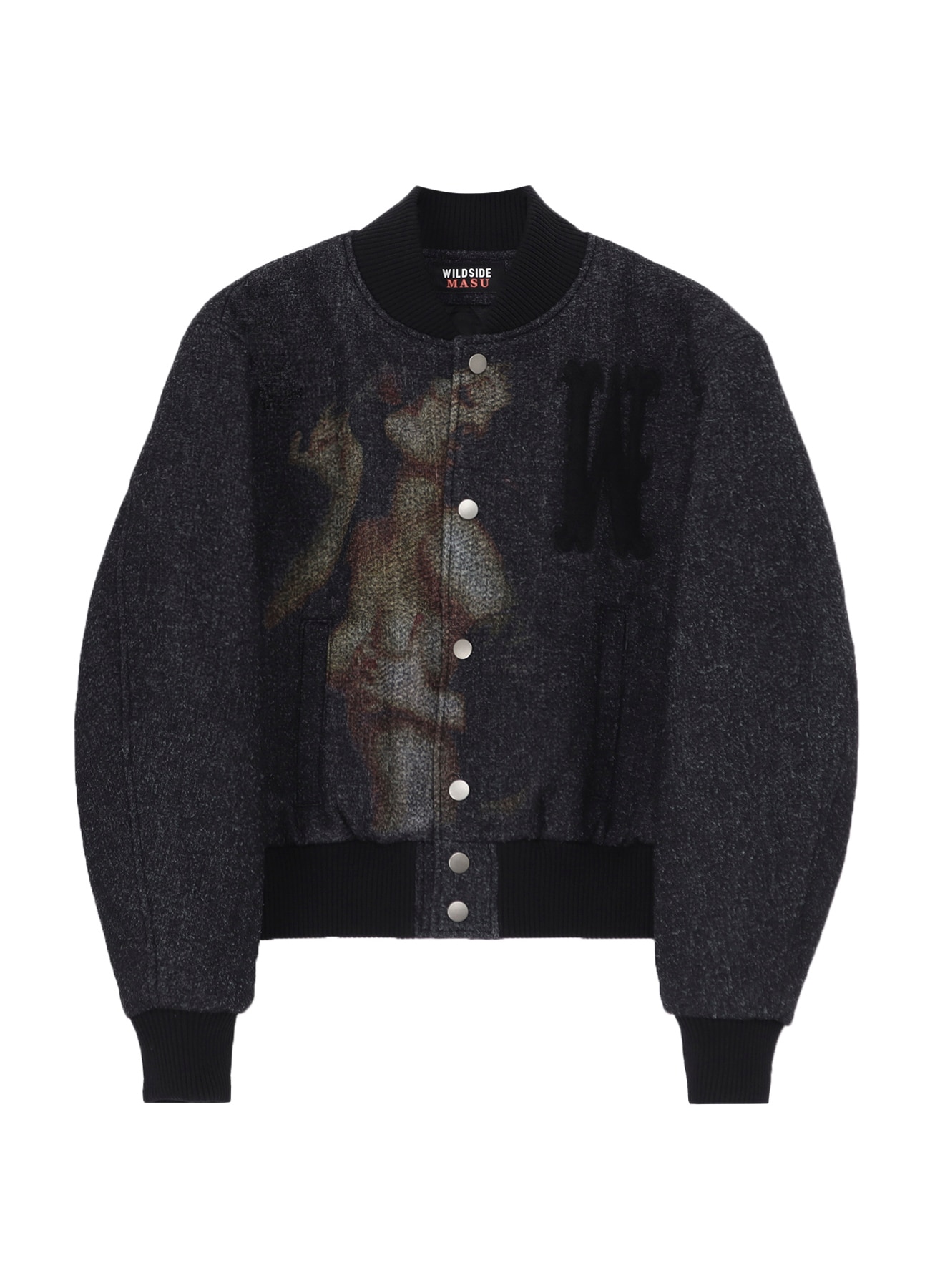 【11/26 12:00 release】WILDSIDE x M A S U WOMAN PORTRAIT VARSITY JACKET_1