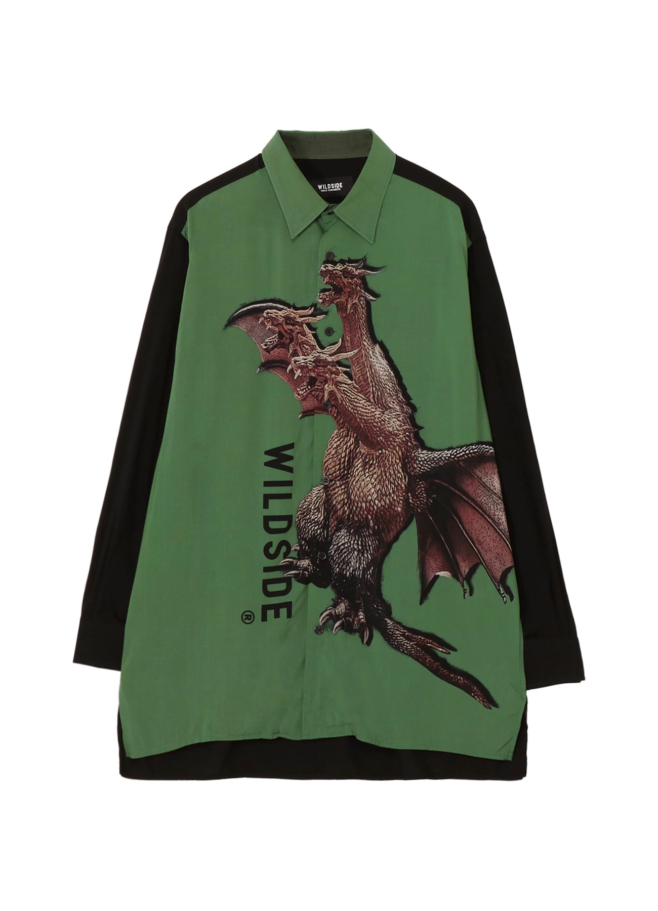 【6/11~ 阪急メンズ東京先行発売  6/18~ 一般発売】WILDSIDE × IZUMONSTER Graphic Rayon Shirt (King Ghidorah)