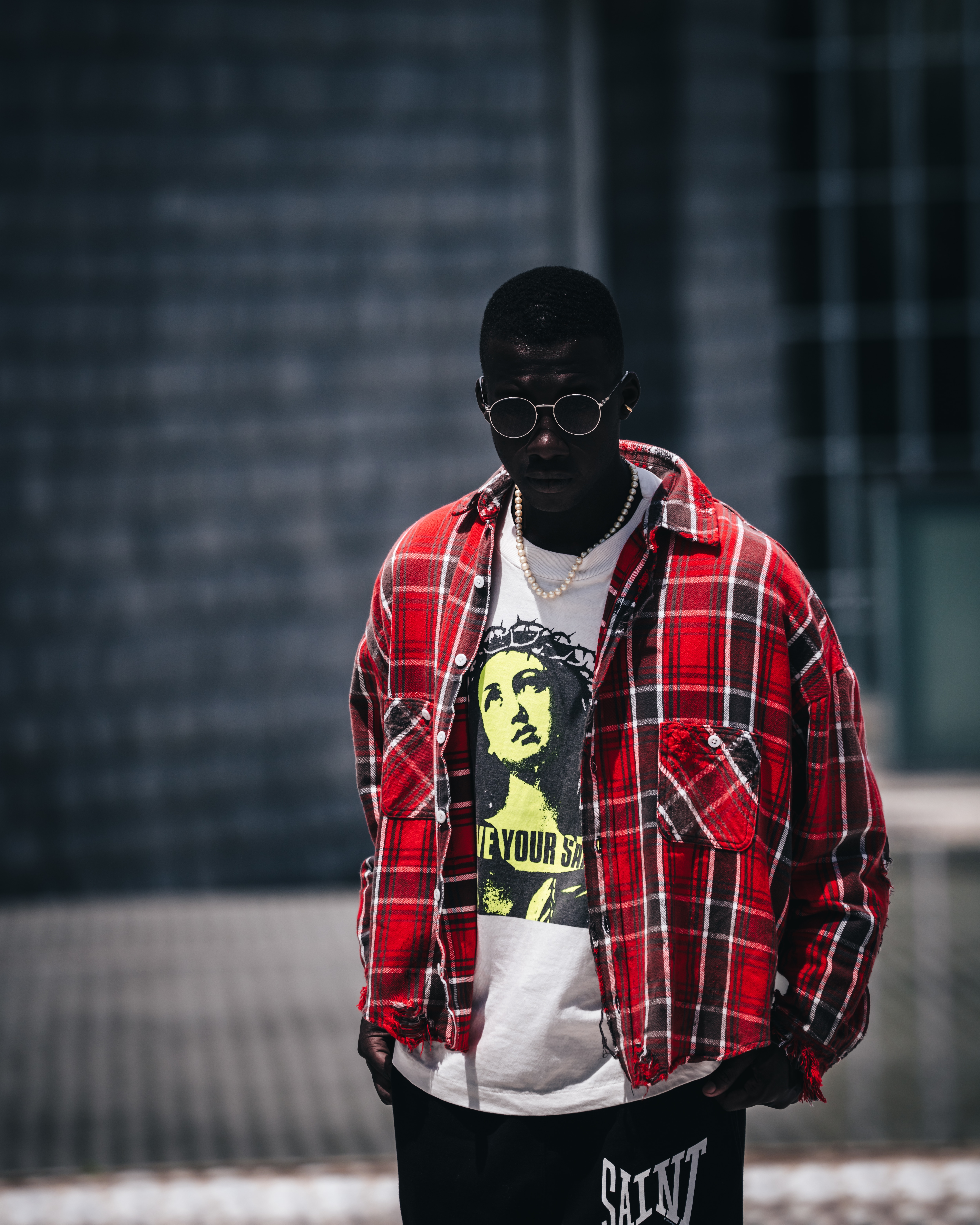 FRANNEL SHIRT(RED×GRAY)_2