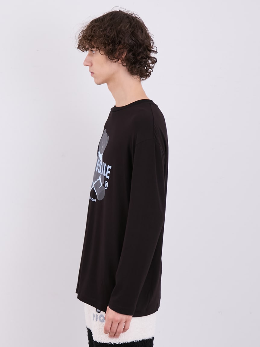 WILDSIDE ジェラピケ×ヨウジヤマモト ベアモチーフTシャツ(黒) M-L WILDSIDE】【UNISEX】ベアモチーフTシャツ｜ルームウェア