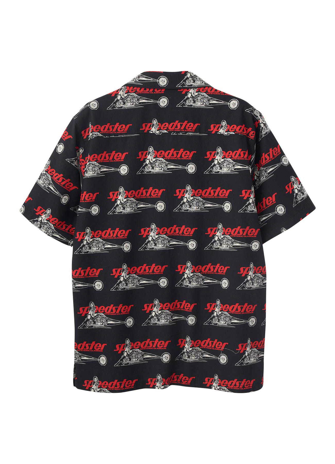 SPEEDSTER REMIX PATTERN OPEN-COLLAR SHIRT(L BLACK): HYSTERIC