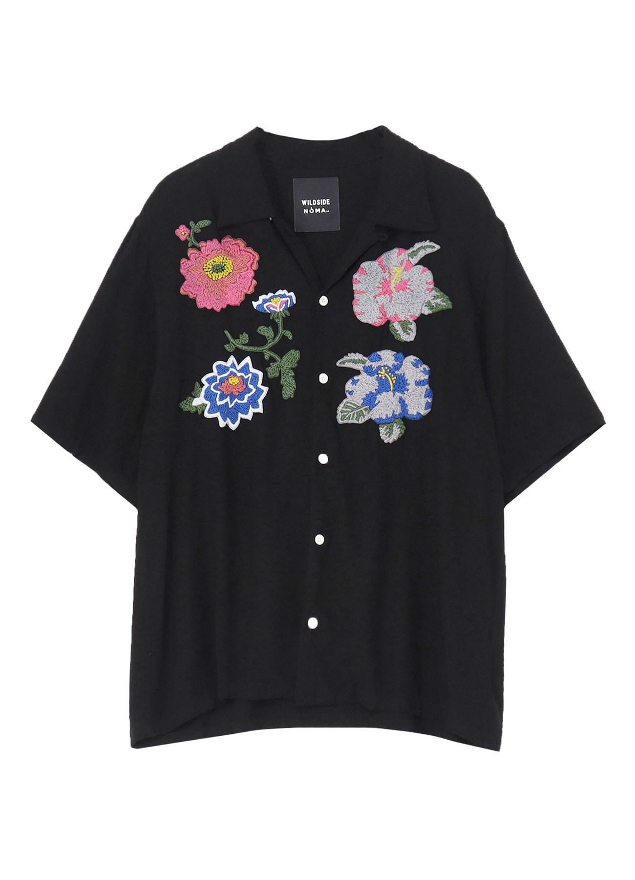 WILDSIDE × NOMARHYTHM TEXTILE Flower Embroidery Open Collar Shirt