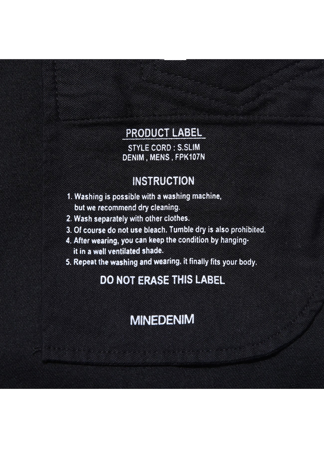 S. Slim STR 5pocket OWS(30inch BLACK): MINEDENIM｜WILDSIDE