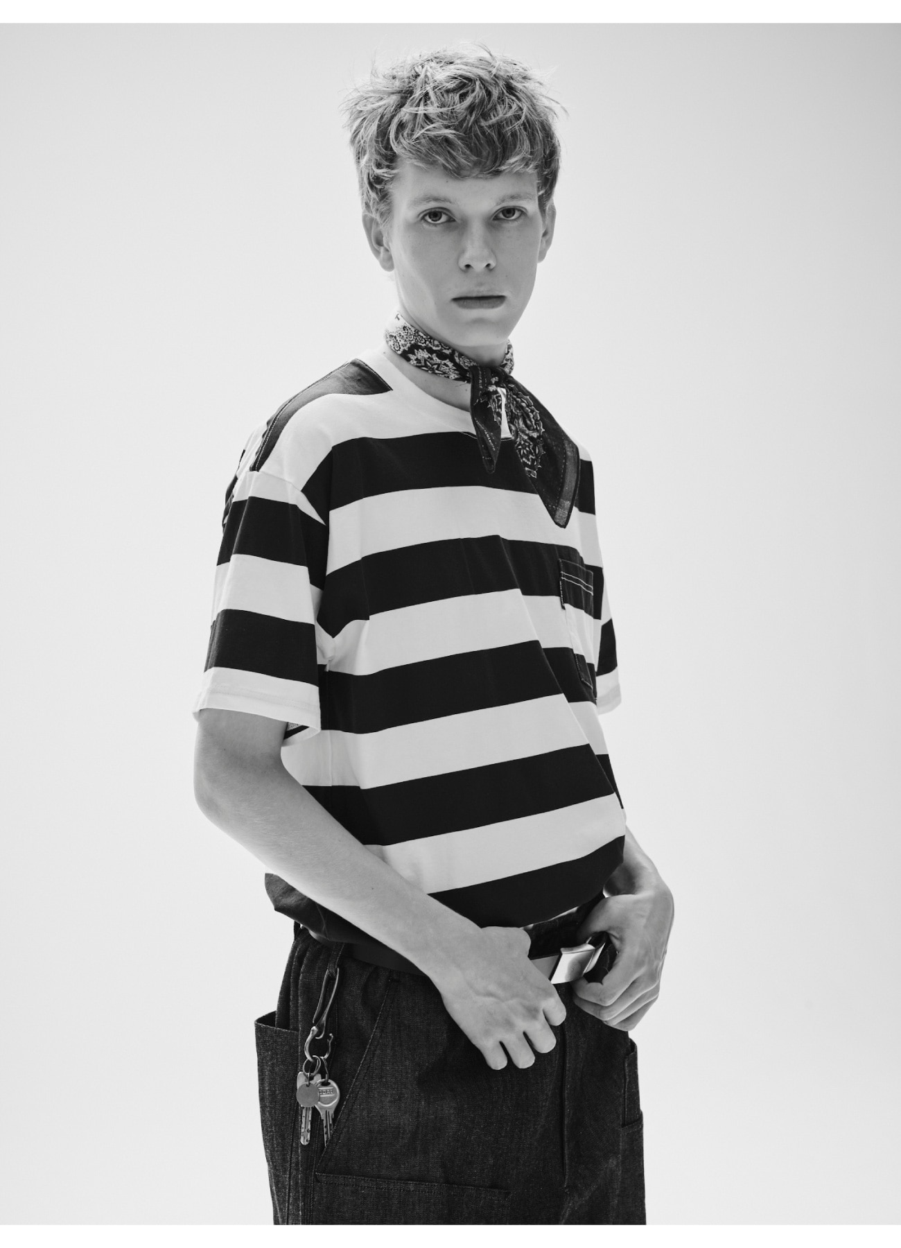 【8/7 12:00 発売】WILDSIDE×BLUE BLUE Pigment Stripe T-shirt White_3