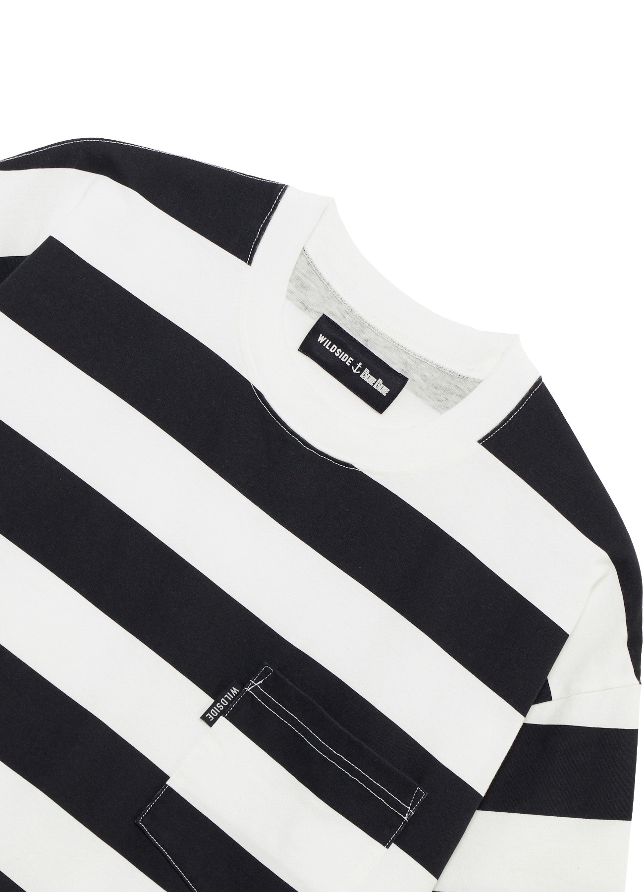 【8/7 12:00 発売】WILDSIDE×BLUE BLUE Pigment Stripe T-shirt White_5