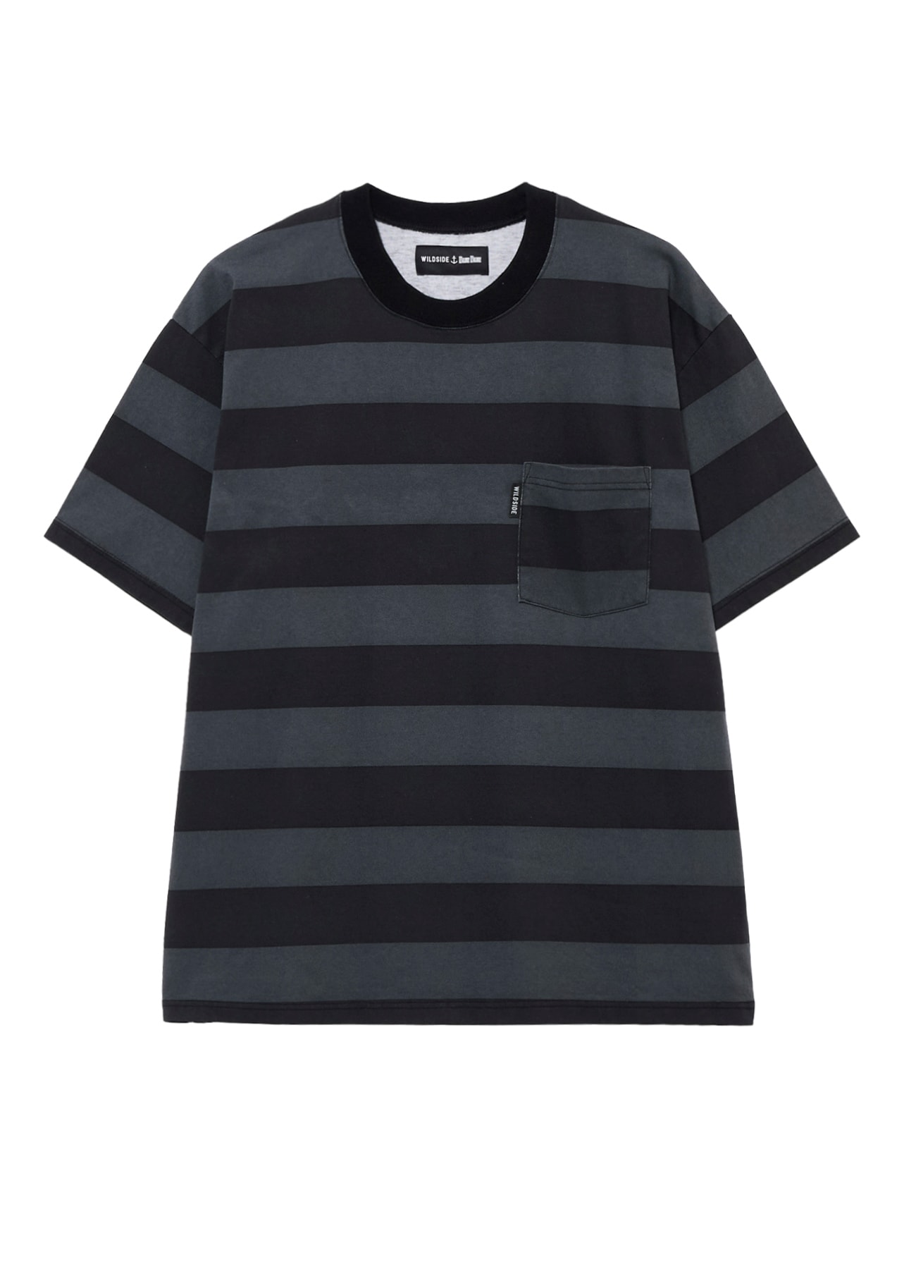 【8/7 12:00 発売】WILDSIDE×BLUE BLUE Pigment Stripe T-shirt Black