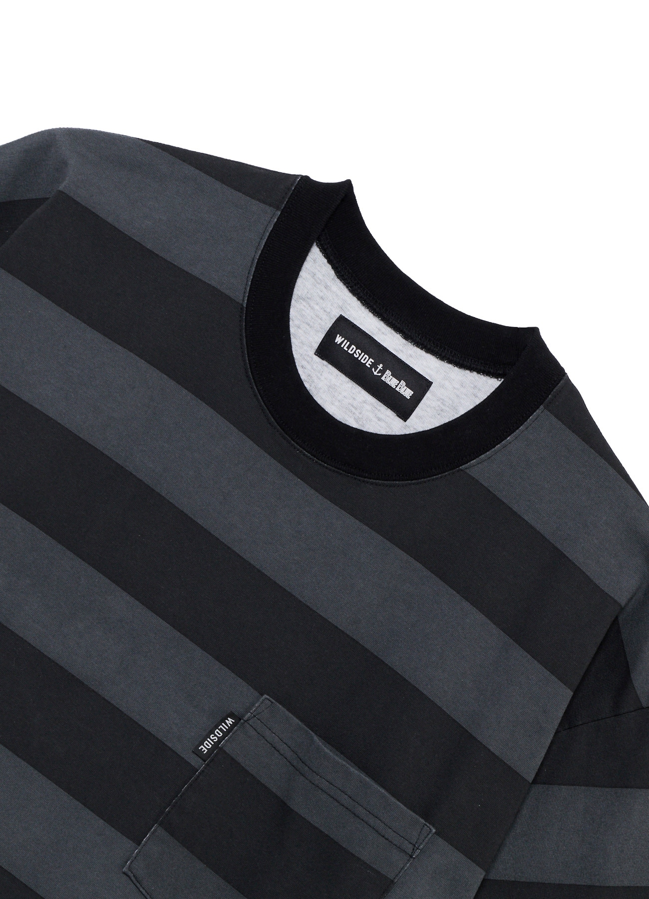 【8/7 12:00 発売】WILDSIDE×BLUE BLUE Pigment Stripe T-shirt Black_5