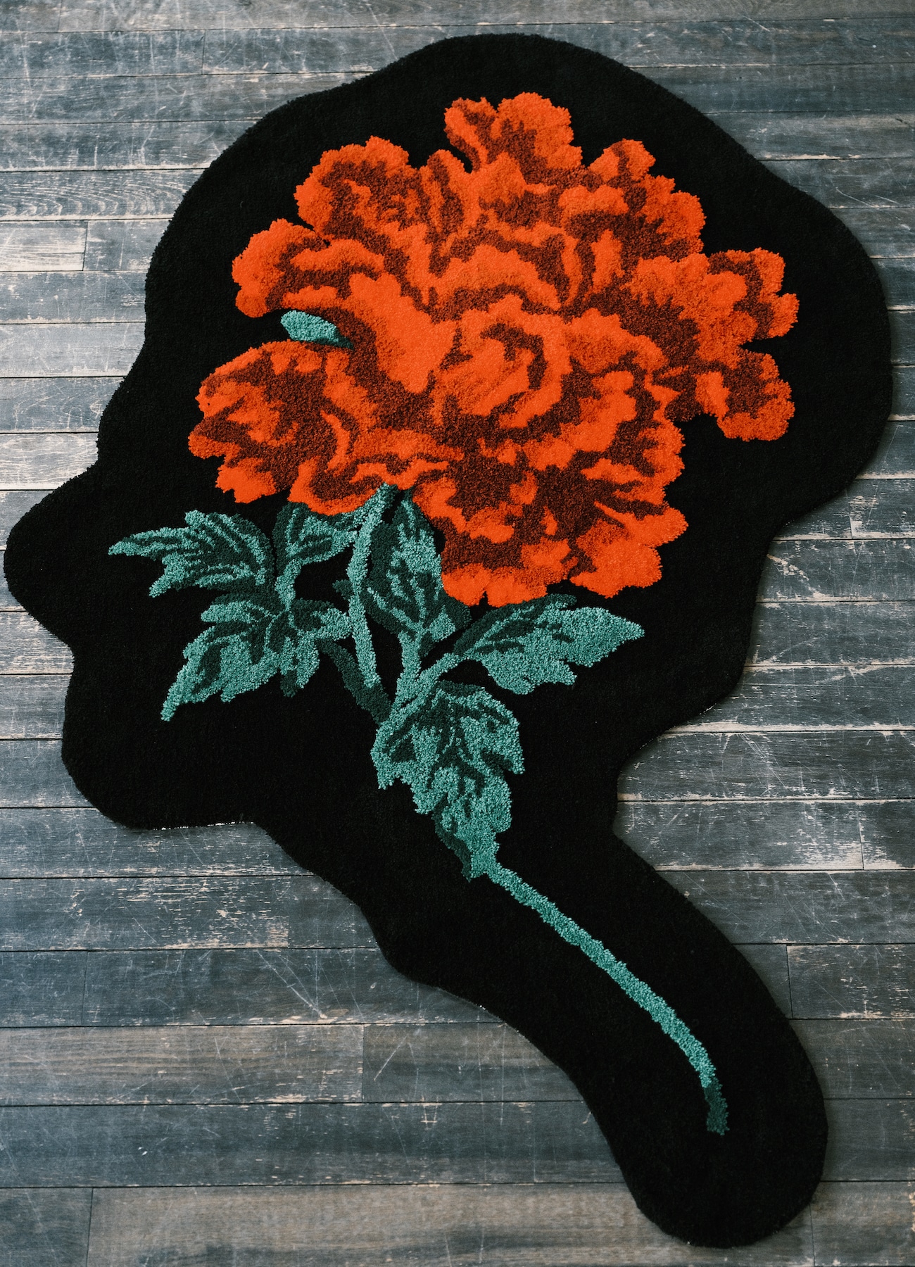 WILDSIDE × MIYOSHI RUG PEONY Rug(FREE SIZE BLACK): MIYOSHI