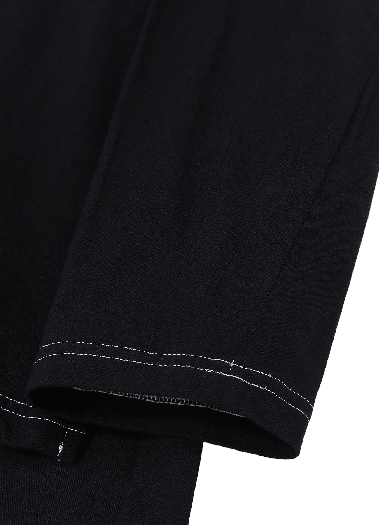 Cotton Jersey Half Zip Long Sleeve T-shirt (Garment Dye)(M