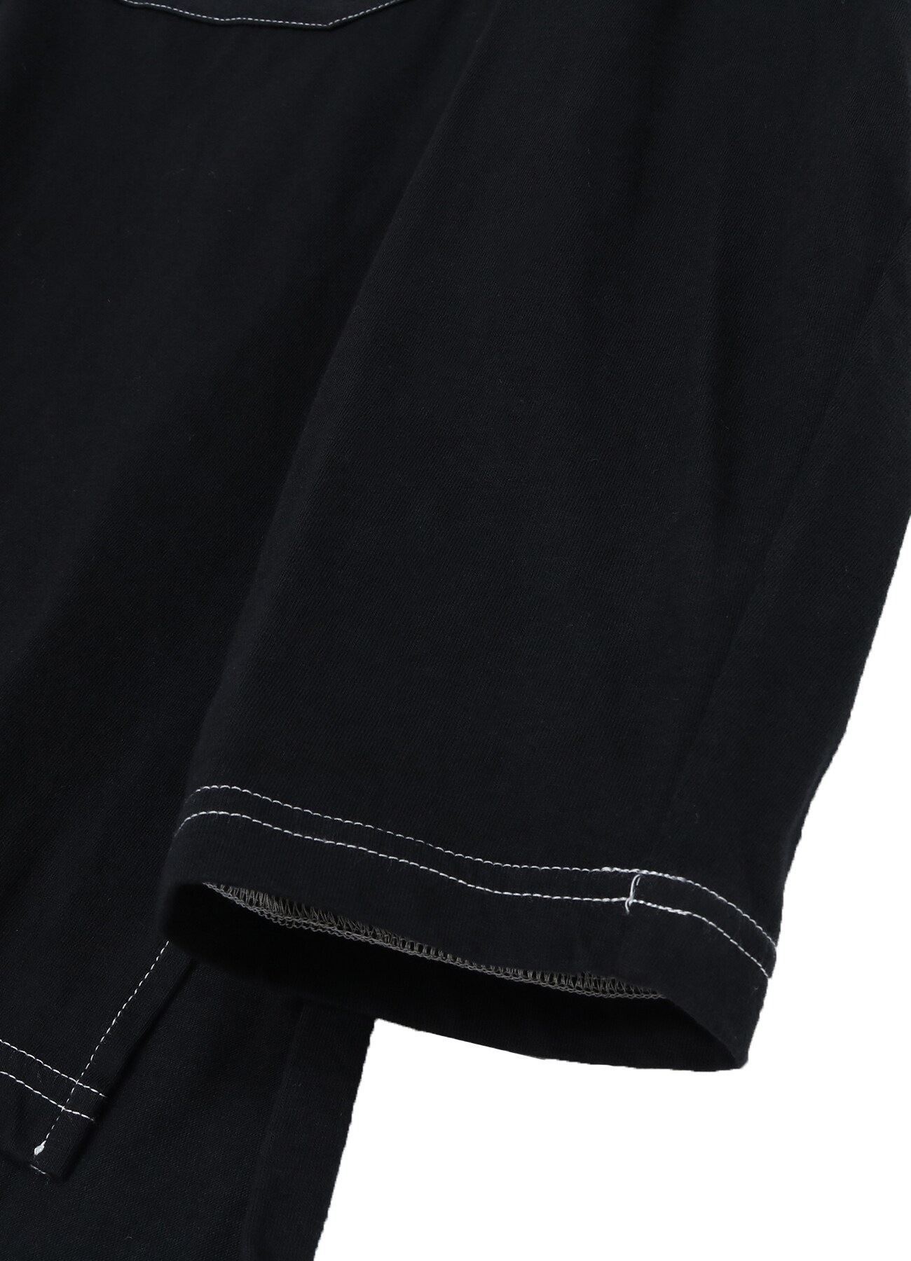 Cotton Jersey Shoulder Strap Henley Neck Long Sleeve T-shirt (Garment Dye)_4